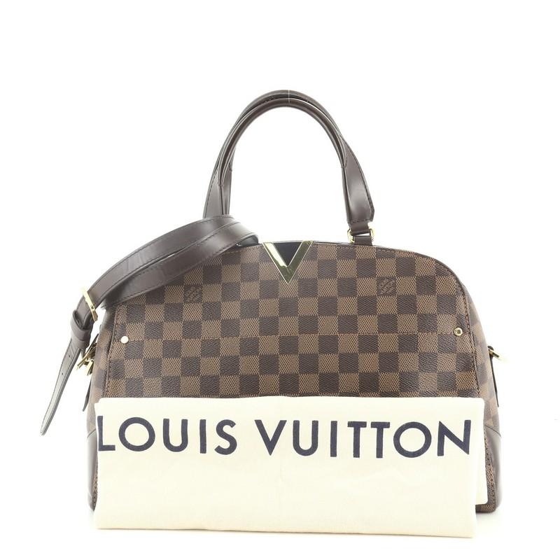 Condition: Very good. Odor in interior. Minor creasing on base and handles, wear on base corners, scuffs on leather trims, handles and strap. Stains, marks and wear in interior, scratches on hardware. 
Accessories: Dust Bag, With Strap