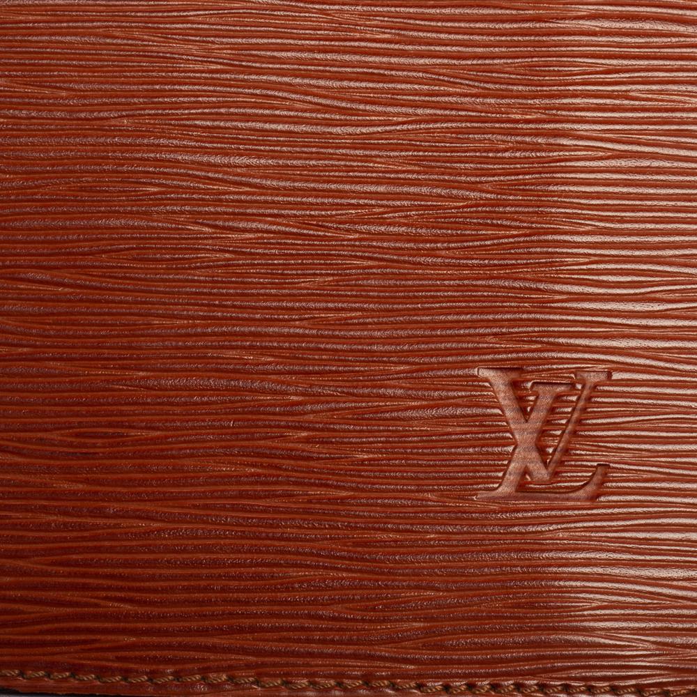 Brown Louis Vuitton Kenyan Fawn Epi Leather Porte-Document Senateur Clutch