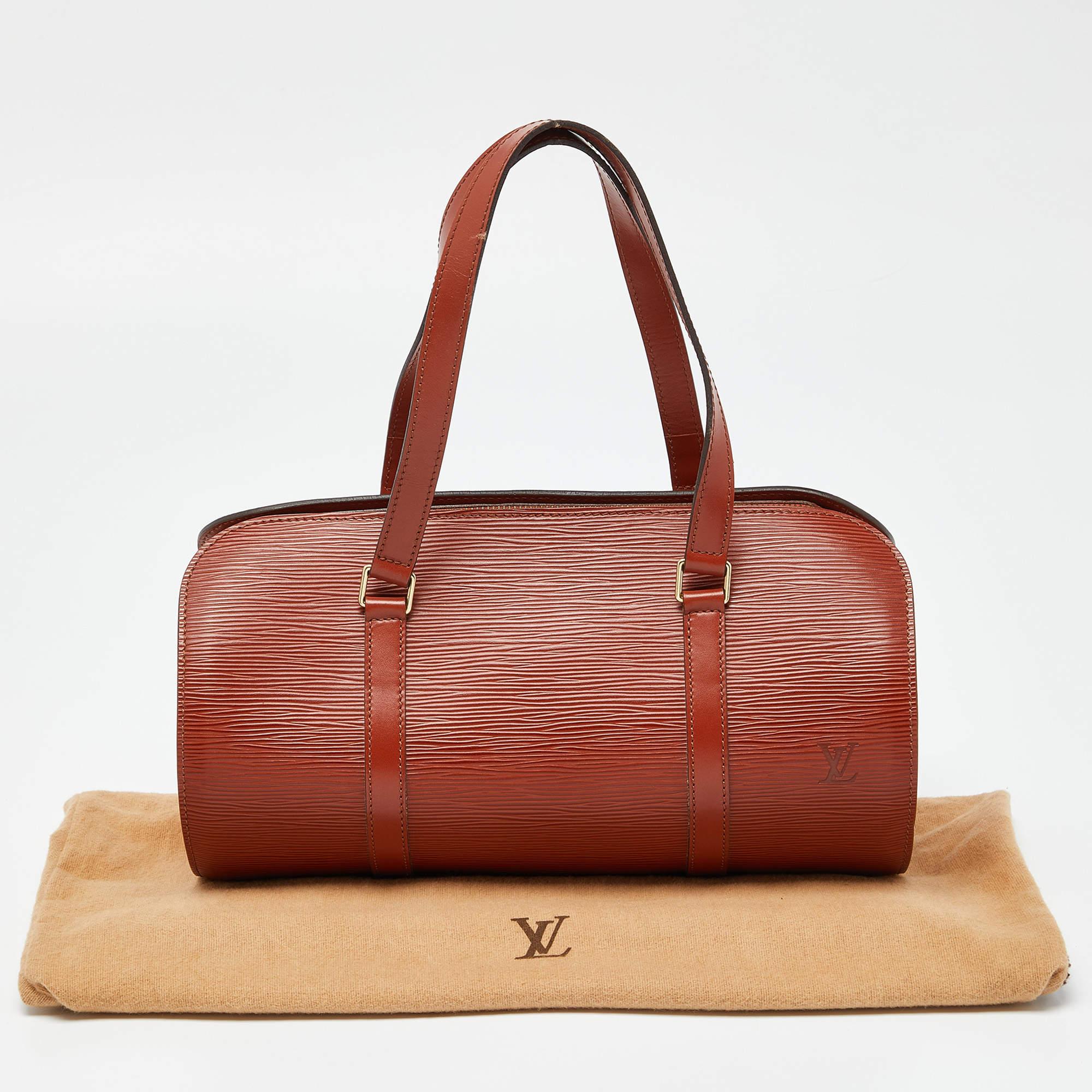 Louis Vuitton Kenyan Fawn Epi Leather Soufflot Bag For Sale 8