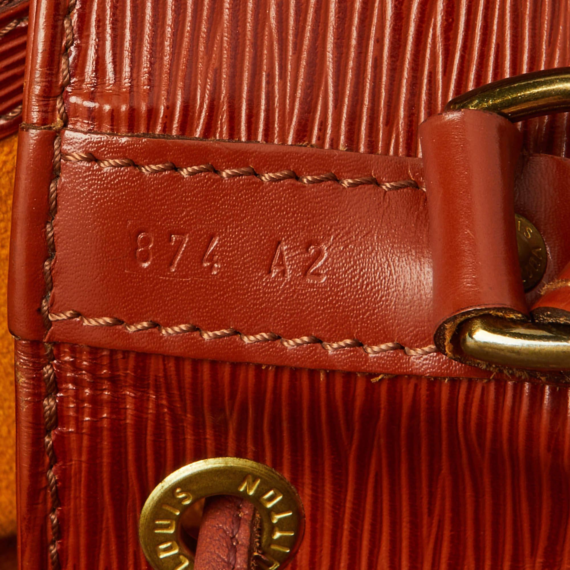 Louis Vuitton Kenyan Fawn Epi Leder Vintage Noé Tasche im Angebot 9