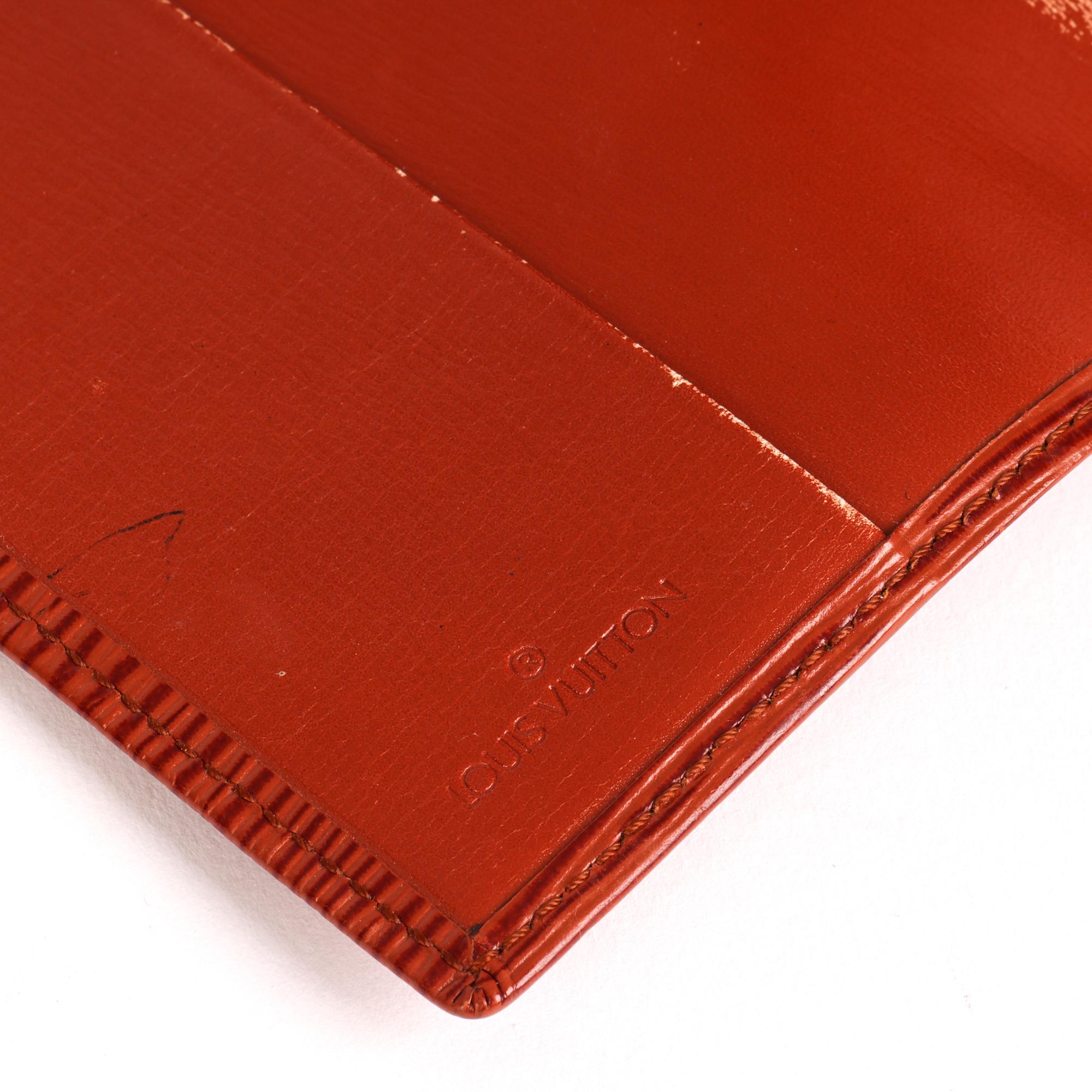 Red Louis Vuitton KENYAN FAWN EPI LEATHER VINTAGE POCKET AGENDA COVER