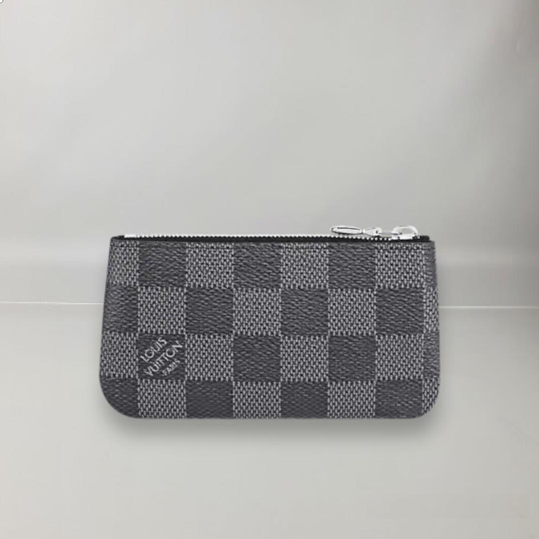 Women's Louis Vuitton Key Pouch Checkered Graphite Canvas  For Sale
