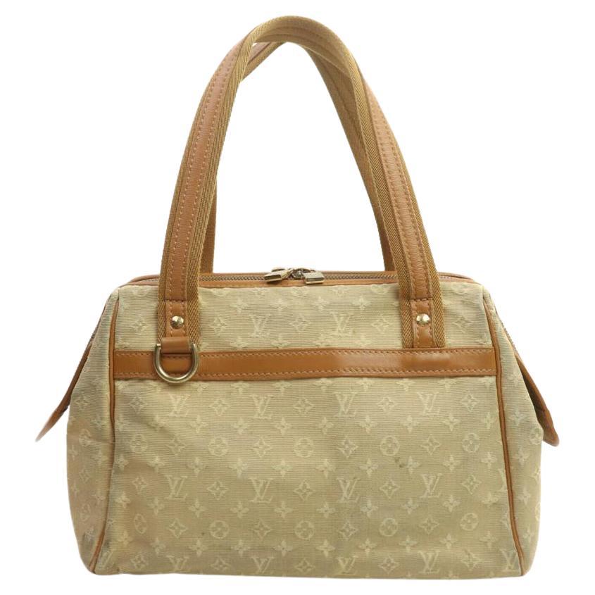Louis Vuitton Khaki Beige Monogram Mini Lin Josephine PM Speedy Boston Bag  For Sale