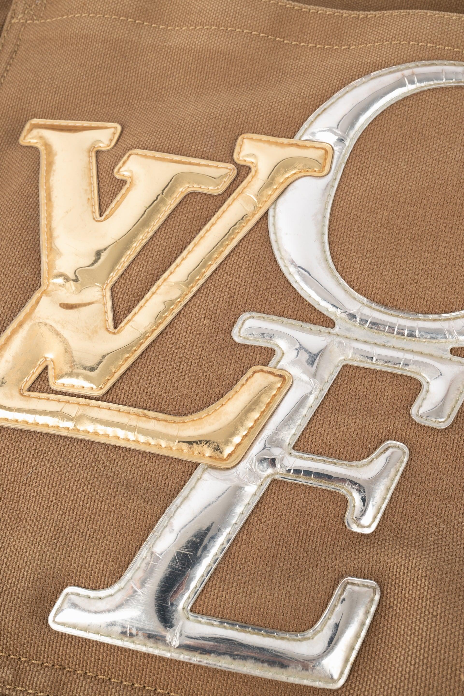 Khakifarbene Canvas-Tasche von Louis Vuitton, 2007 im Angebot 1