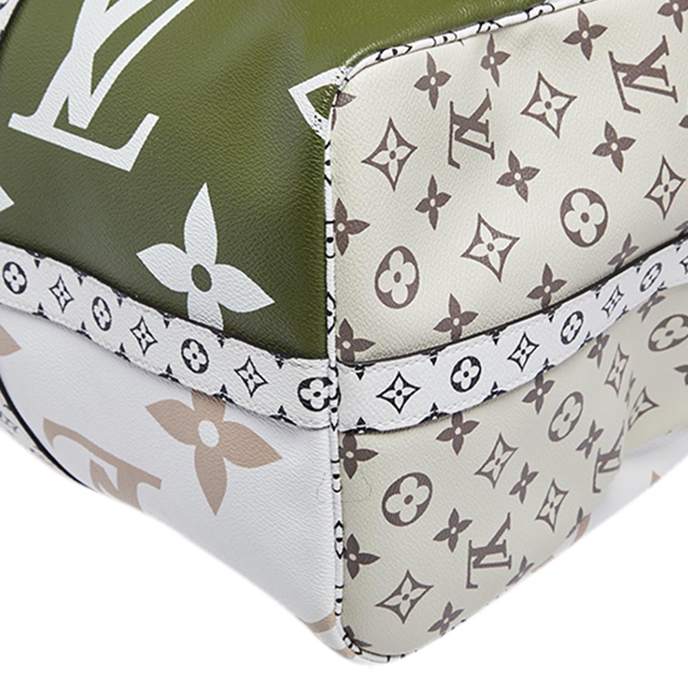 Louis Vuitton Khaki Green/Beige Monogram Giant Canvas Keepall Bandouliere 50 Bag 4