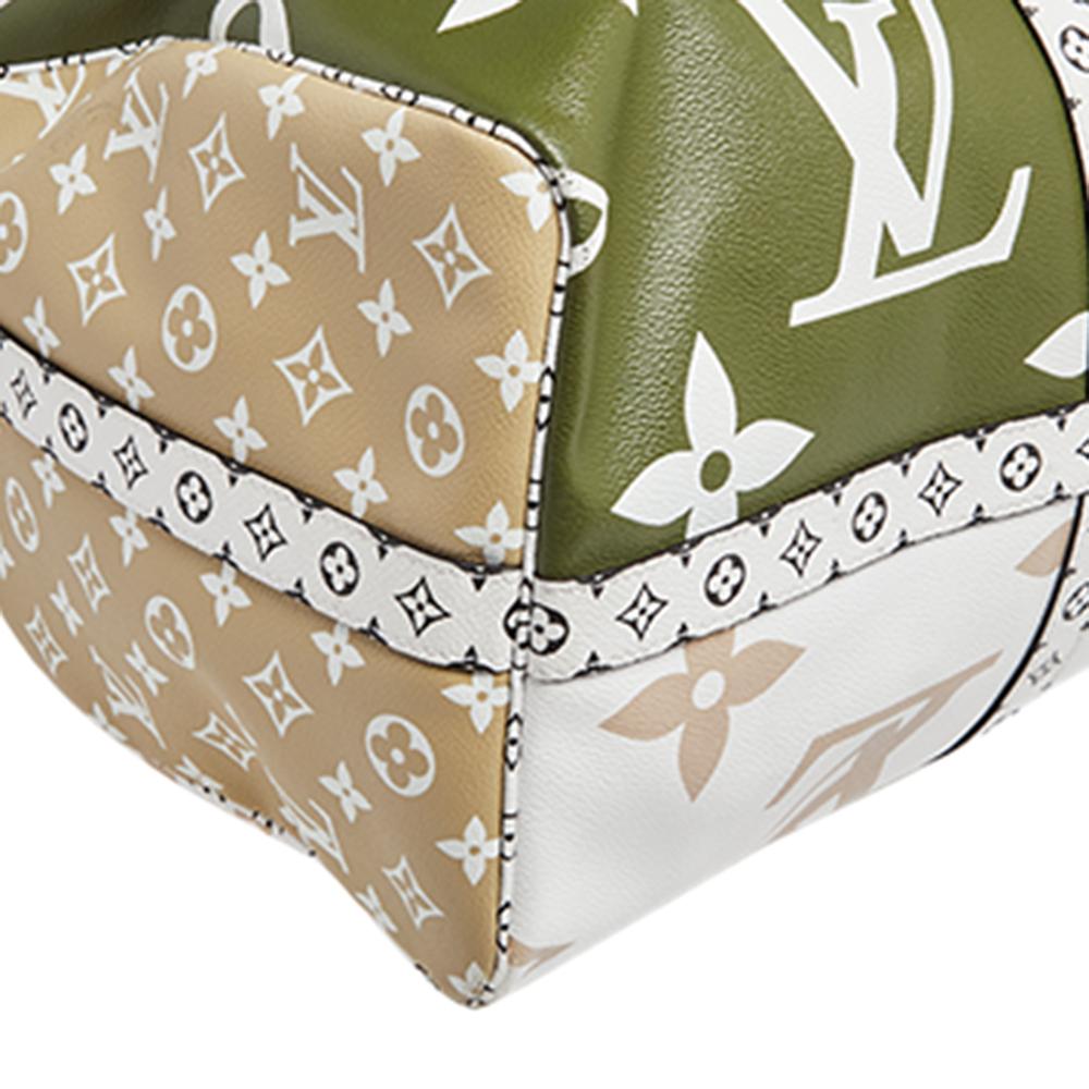 Louis Vuitton Khaki Green/Beige Monogram Giant Canvas Keepall Bandouliere 50 Bag 6