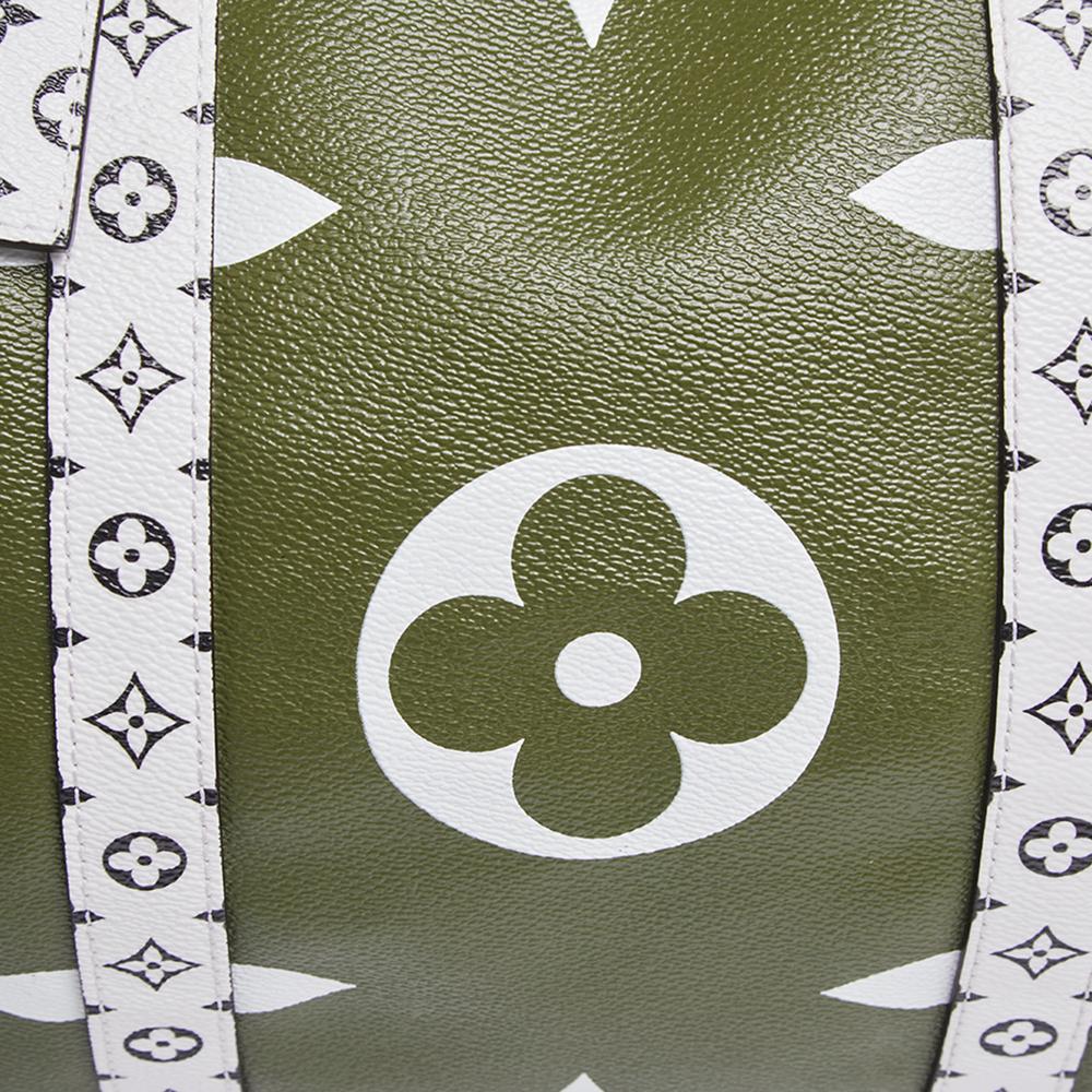 Louis Vuitton Khaki Green/Beige Monogram Giant Canvas Keepall Bandouliere 50 Bag 7