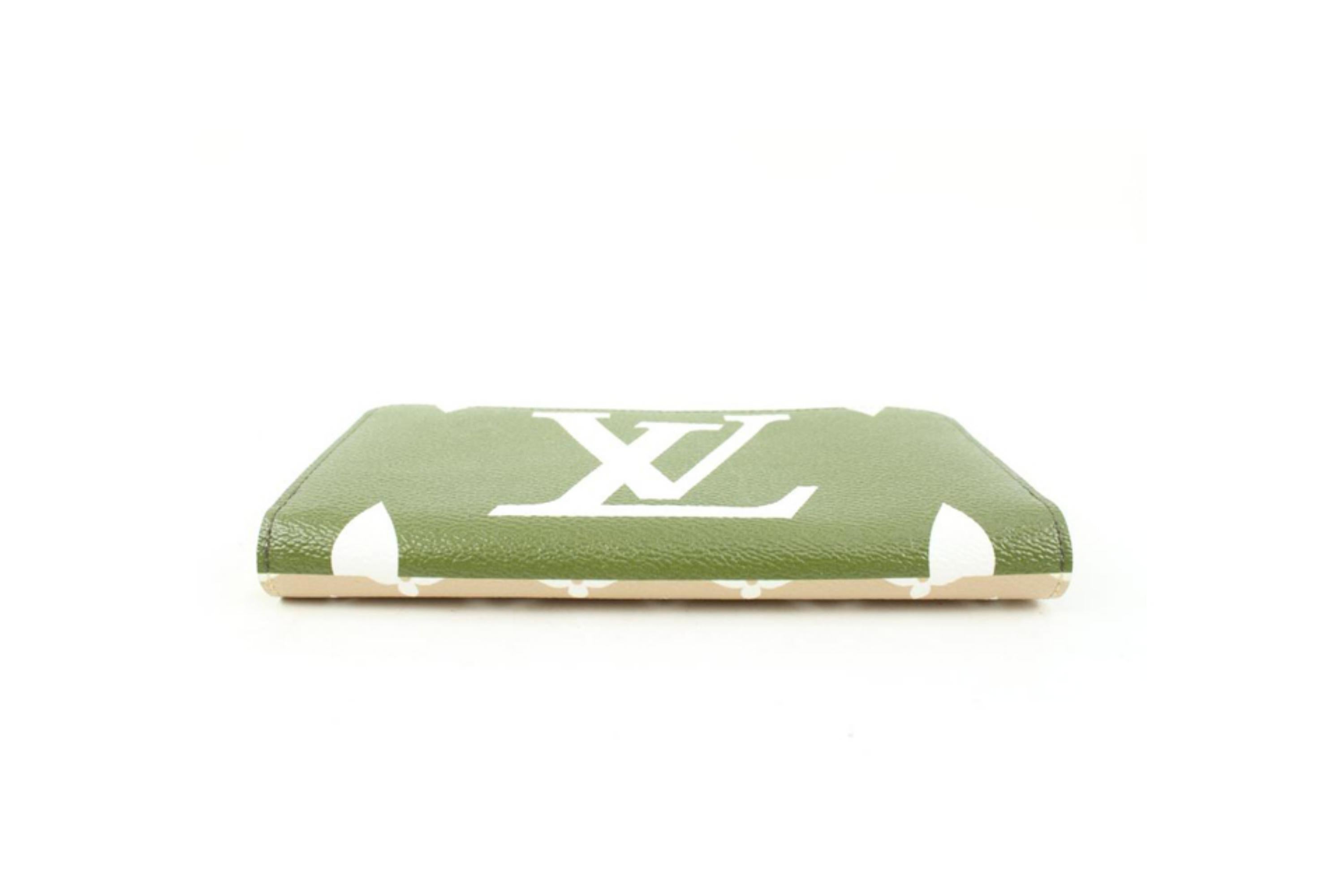 Louis Vuitton Khaki Grün Beige Monogramm Riesen Reißverschluss Geldbörse mit langem Reißverschluss, lang, 78l 4