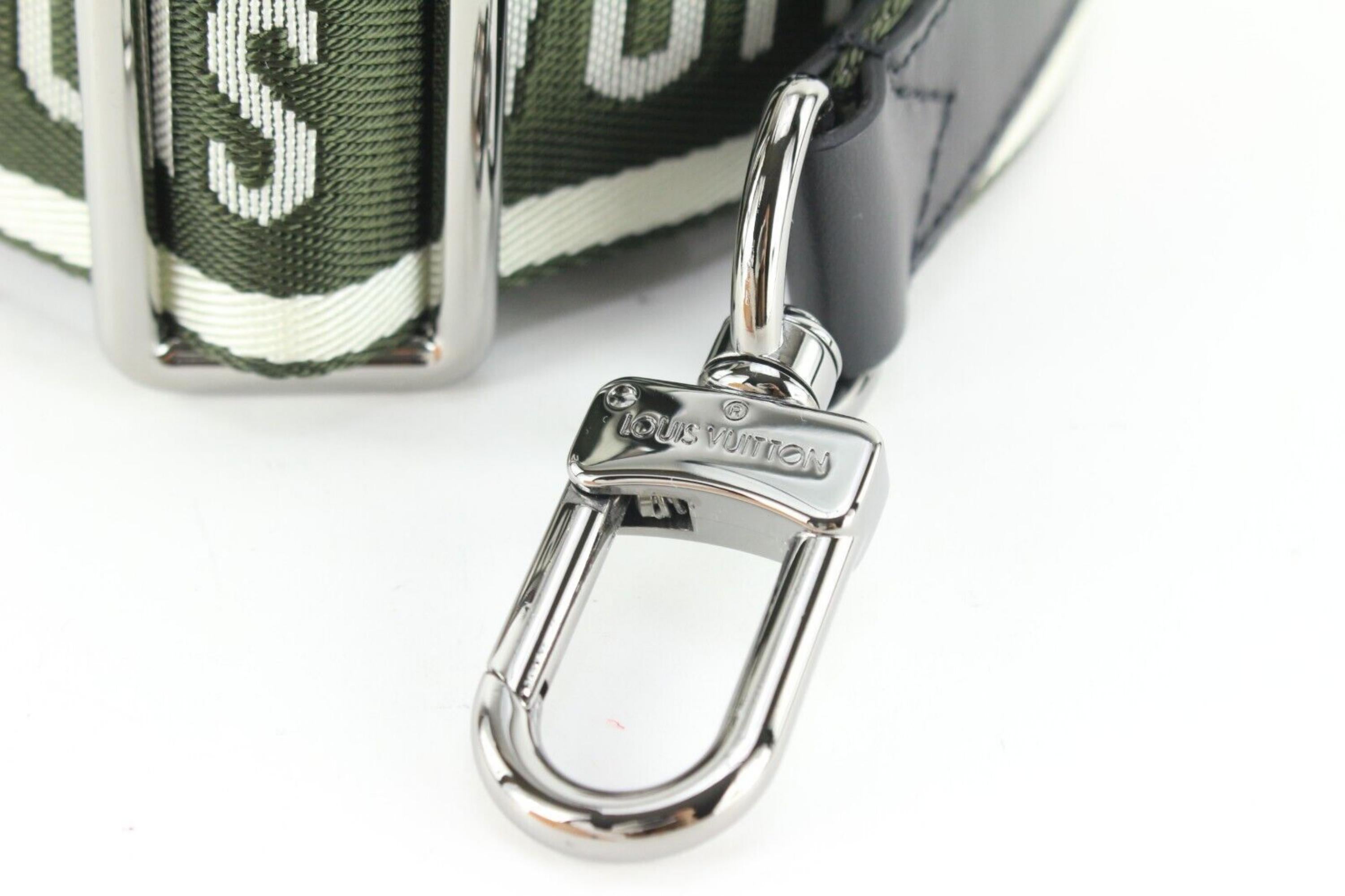 Louis Vuitton Khaki Green Black Guitar Strap Bandouliere Crossbody 10LVJ0106 3
