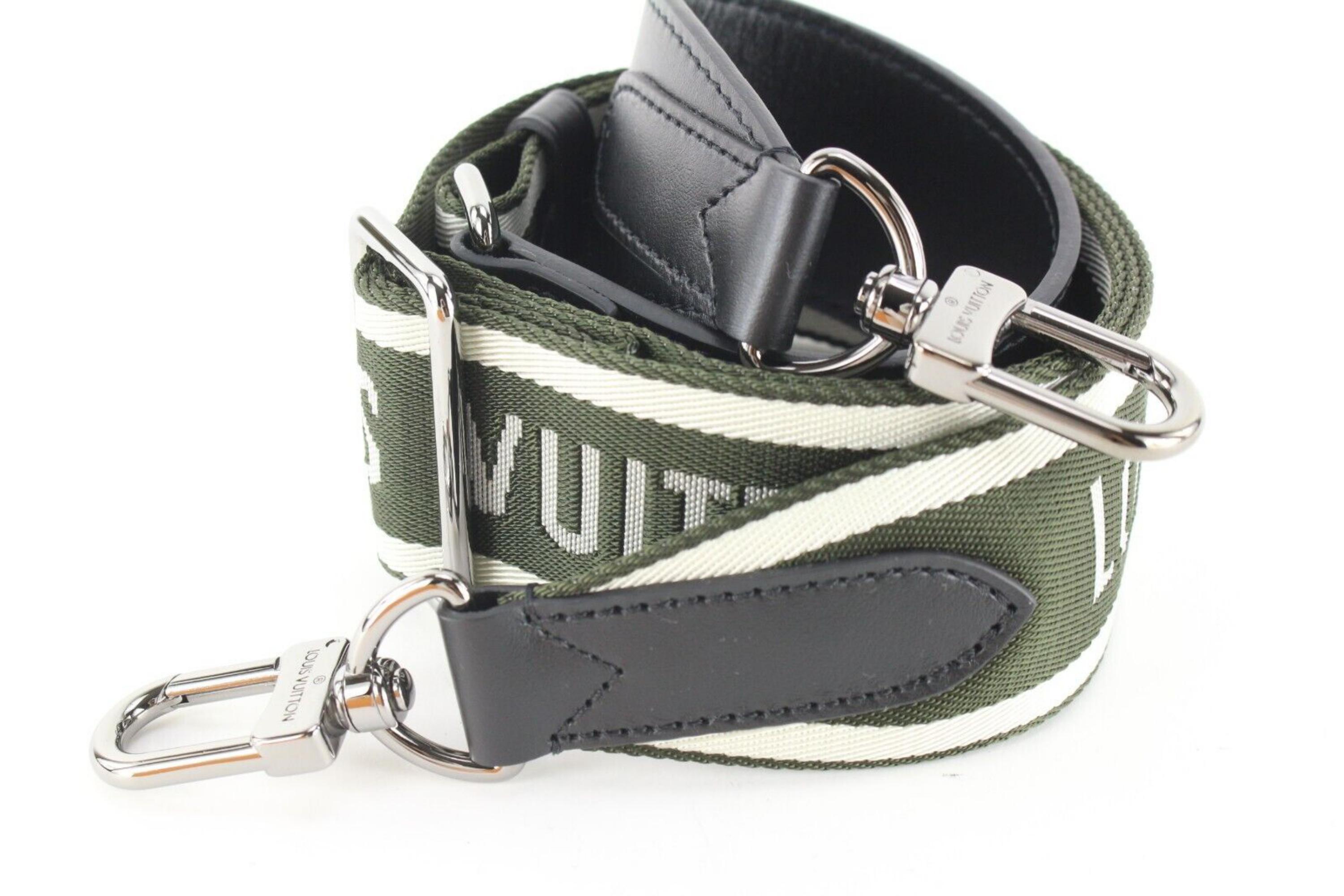Louis Vuitton Khaki Green Black Guitar Strap Bandouliere Crossbody 10LVJ0106 4