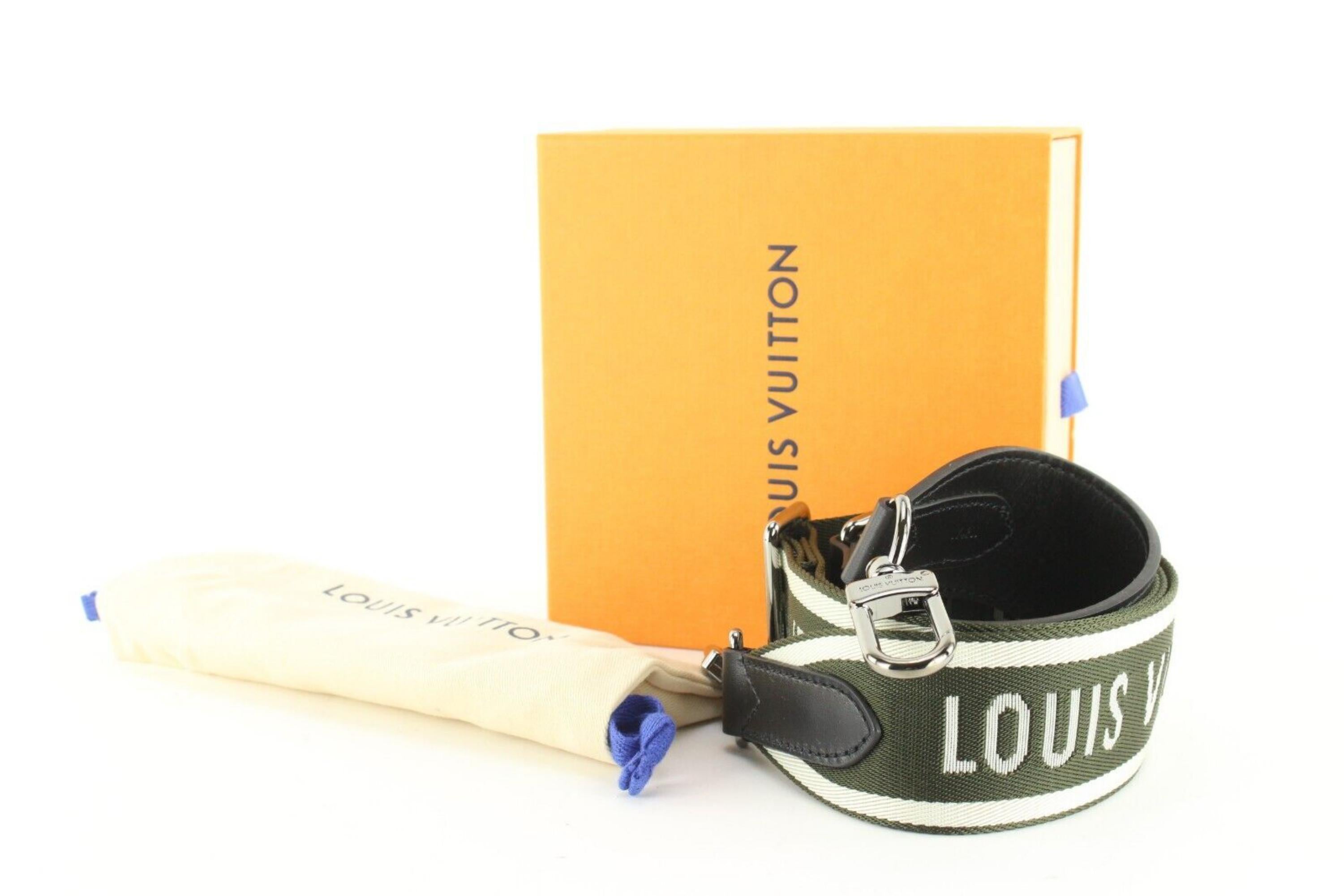 Louis Vuitton Khaki Green Black Guitar Strap Bandouliere Crossbody 10LVJ0106 5