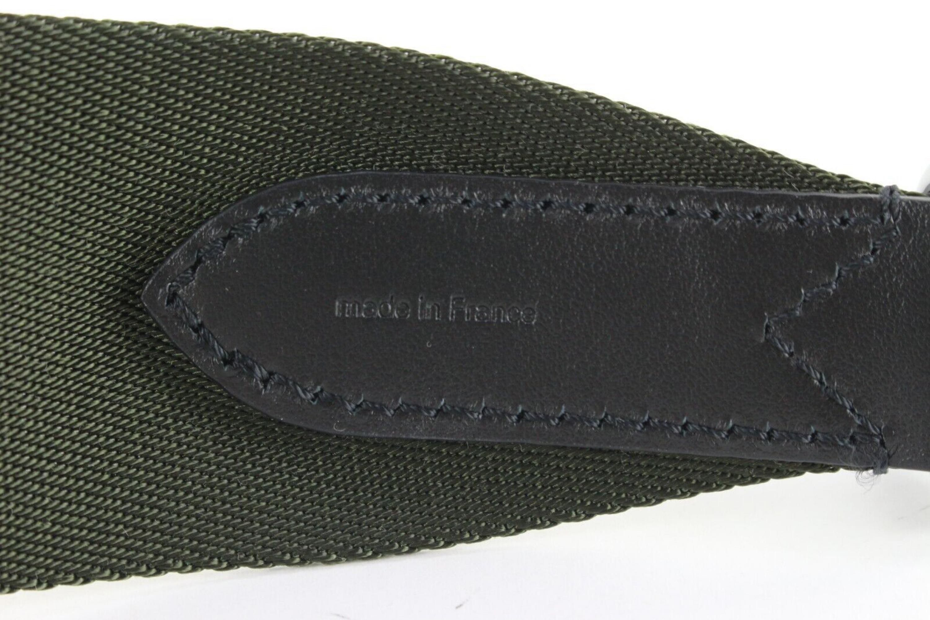 Louis Vuitton Khaki Green Black Guitar Strap Bandouliere Crossbody 10LVJ0106 In New Condition In Dix hills, NY