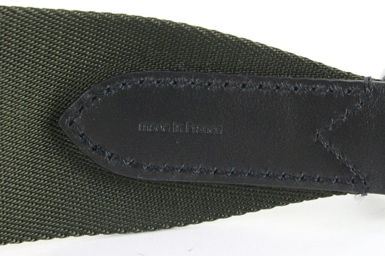 Louis Vuitton Khaki Green Black Guitar Strap Bandouliere Crossbody 10LVJ0106