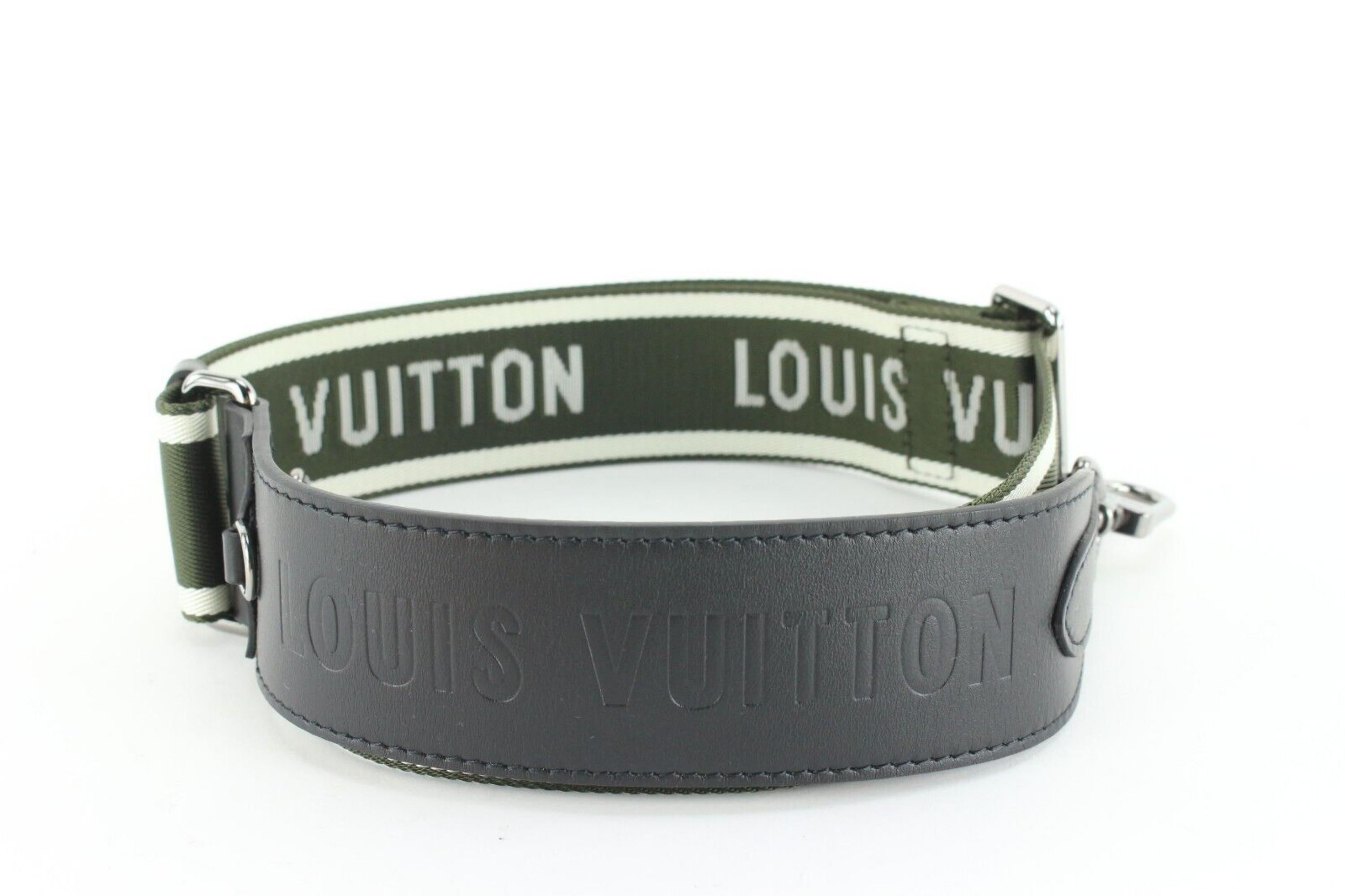 Louis Vuitton Khaki Green Black Guitar Strap Bandouliere Crossbody 10LVJ0106 1