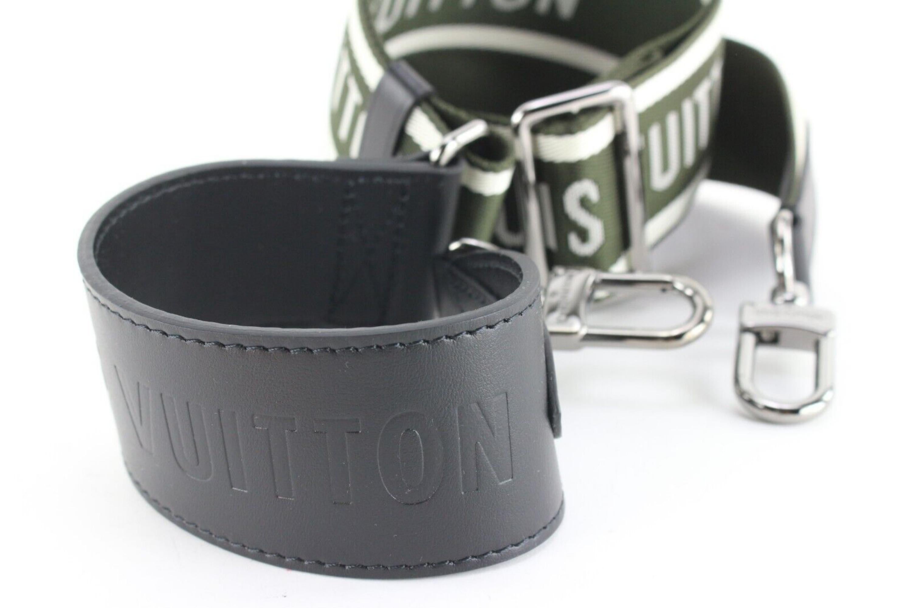 Louis Vuitton Khaki Green Black Guitar Strap Bandouliere Crossbody 10LVJ0106 2