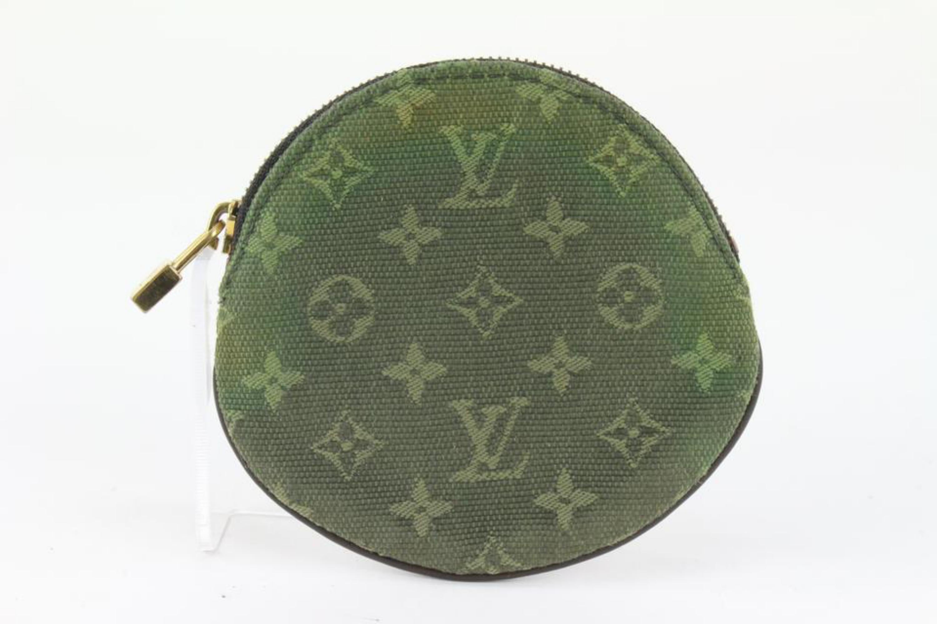 Louis Vuitton Authentic Monogram MINI blue Key Chain Coin Purse Wallet Auth  LV