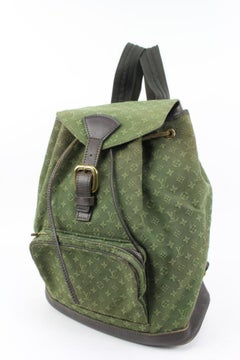 Louis Vuitton Khaki Green Mini Lin Montsouris GM Backpack 32lk324s