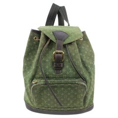 Louis Vuitton Khaki Green Mini Lin Montsouris GM Backpack 32lk324s