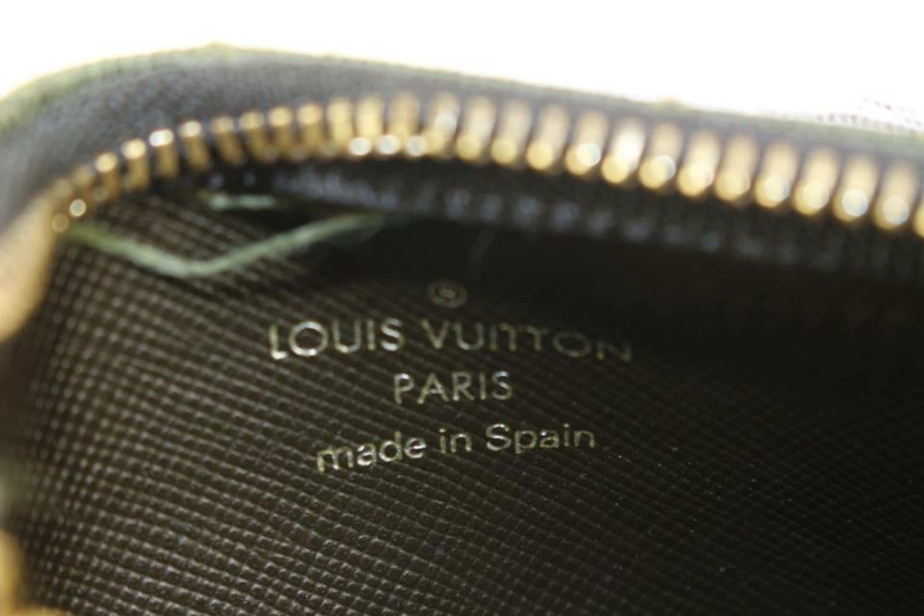 Louis Vuitton Khaki Green Monogram Mini Lin Denim Key Pouch Pochette Cles 80cz72 6