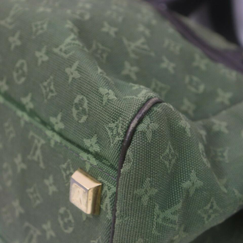 Louis Vuitton Khaki Green Monogram Mini Lin Josephine PM Speedy Bag wit Strap In Good Condition For Sale In Dix hills, NY