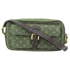 Louis Vuitton Khaki Green Monogram Mini Lin Juliette MM Crossbody Bag 64lv218s
