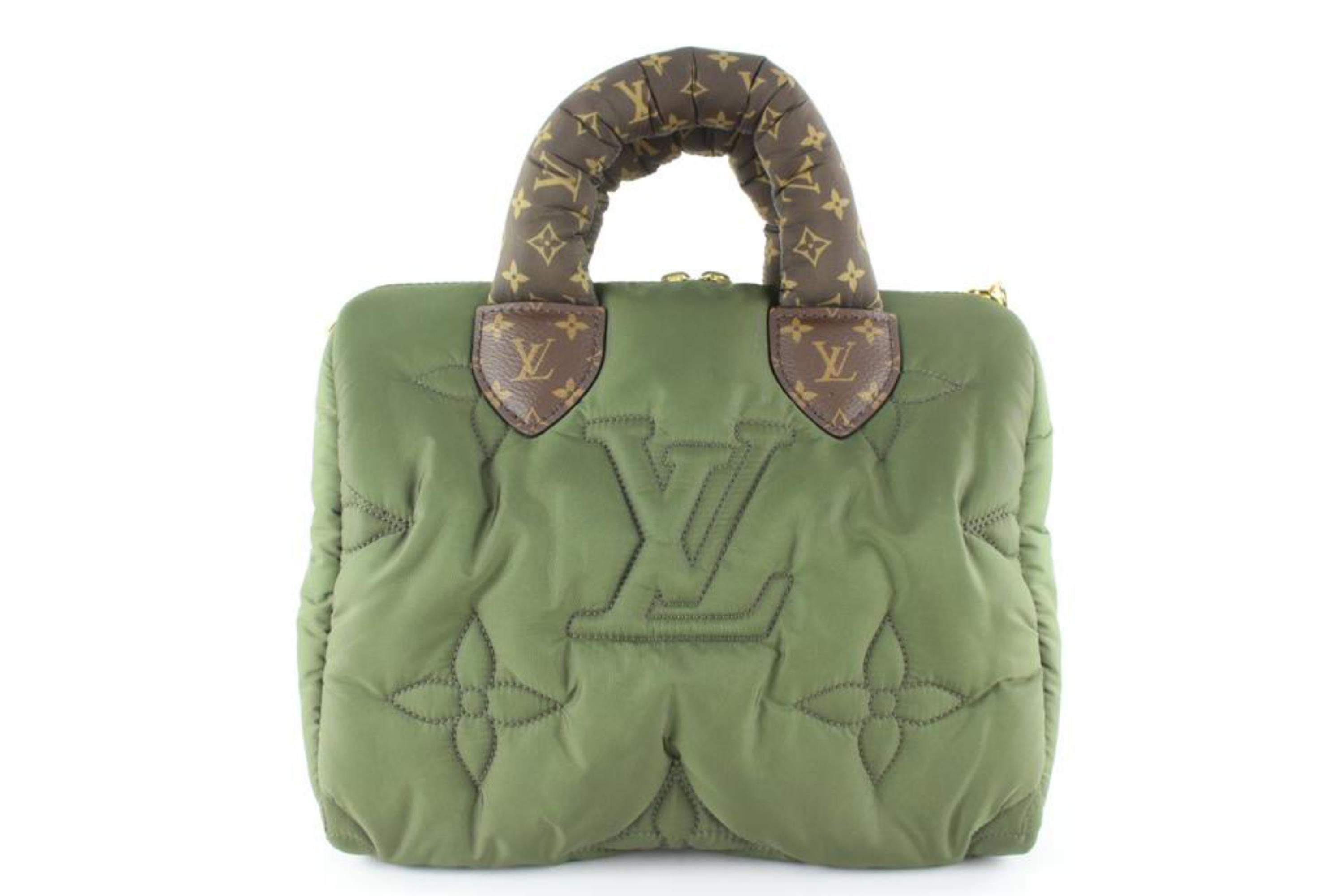 Louis Vuitton Khaki Green Puffer Monogram Pillow Speedy Bandouliere 25 4LVJ1027 1