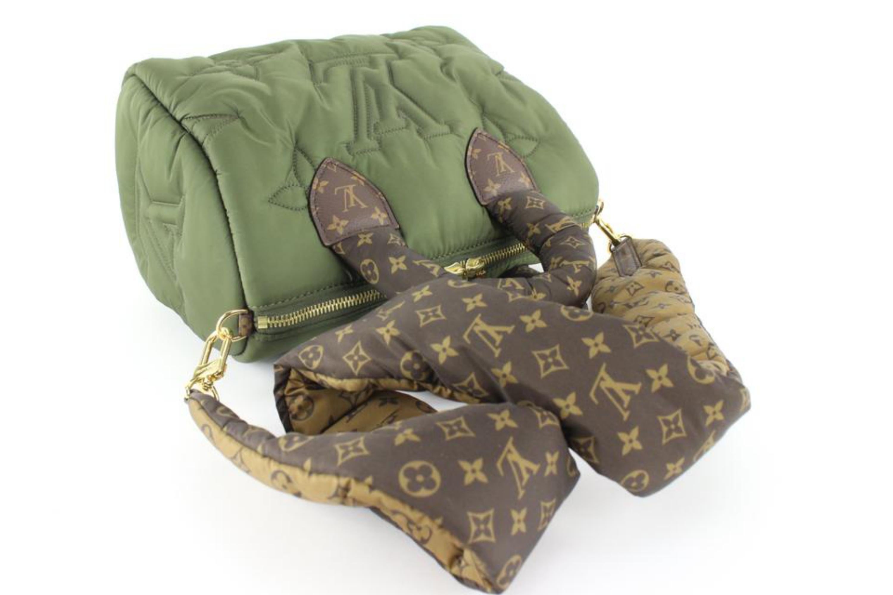 Louis Vuitton Khaki Green Puffer Monogram Pillow Speedy Bandouliere 25 4LVJ1027 2
