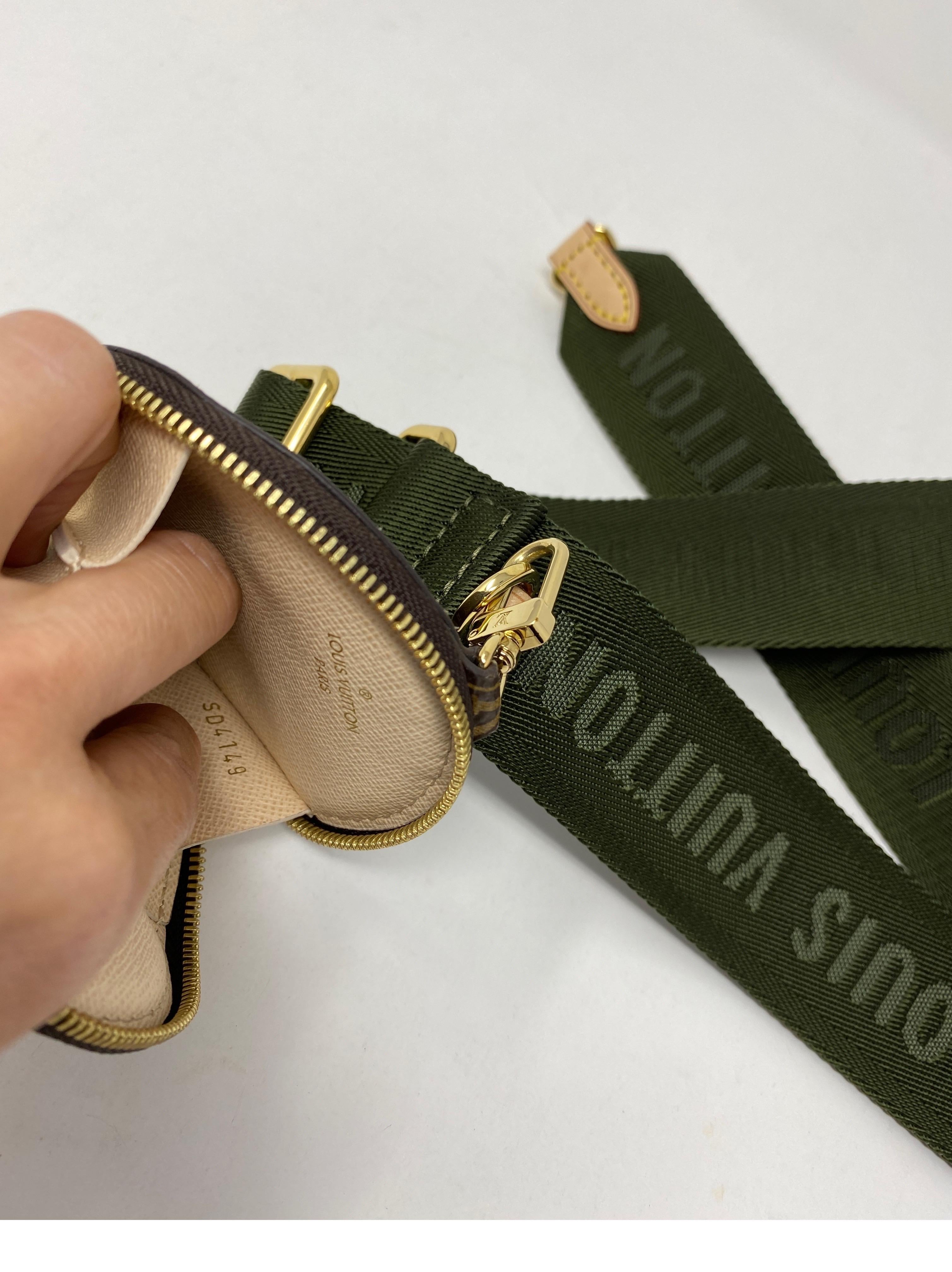 Louis Vuitton Khaki Green Strap Coin Bag   11