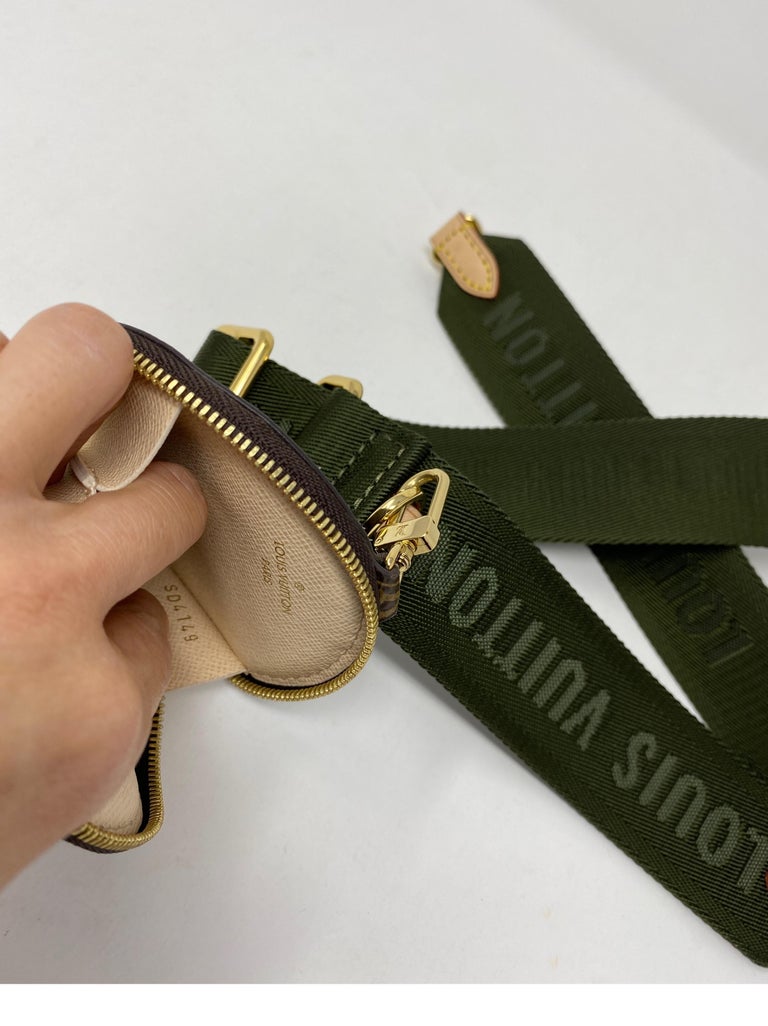 Louis Vuitton Khaki Green Strap Coin Bag
