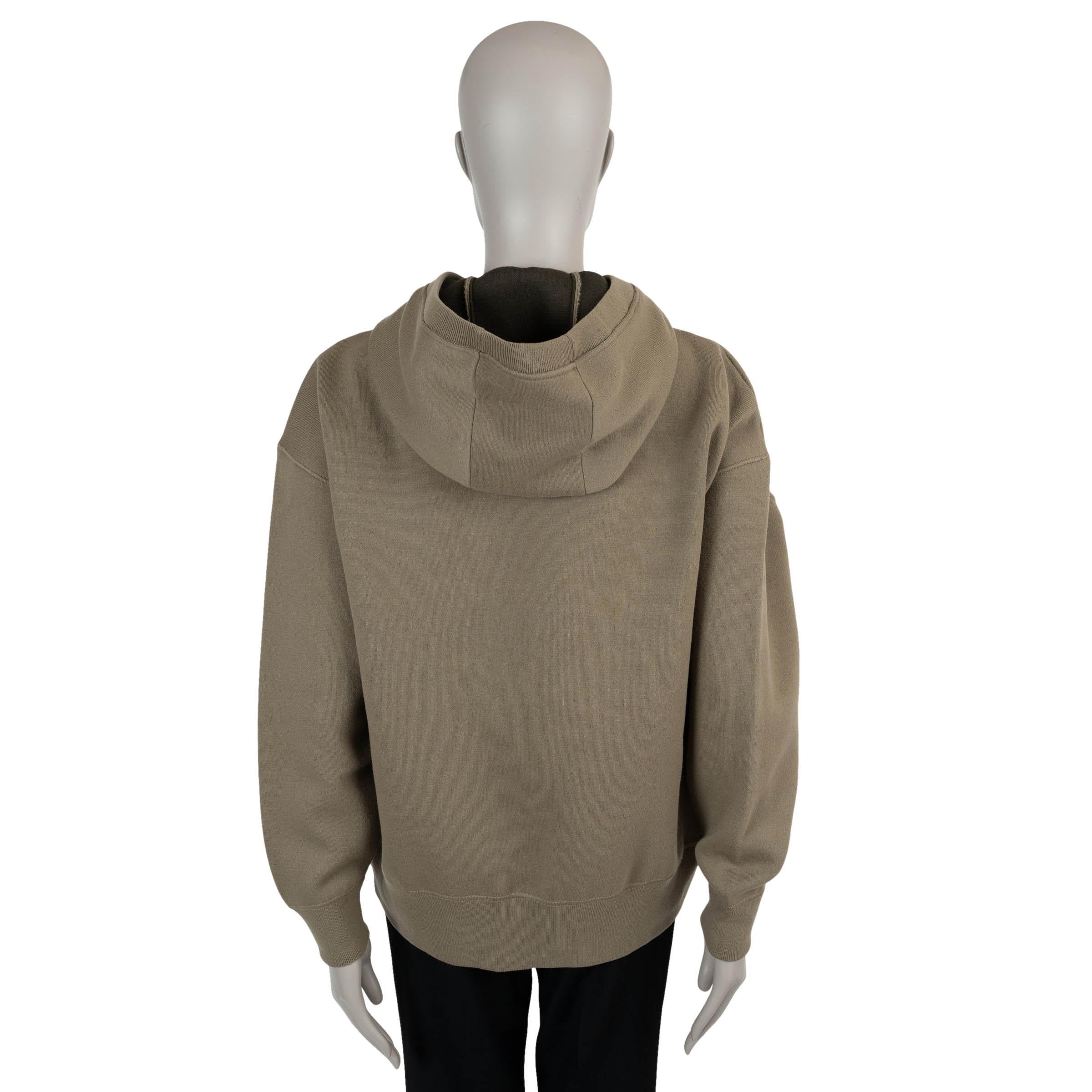 Beige LOUIS VUITTON SIGNATURE Pull HOODIE ÉMBOSÉ vert kaki 2024 en vente