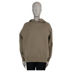 LOUIS VUITTON khaki green wool 2024 SIGNATURE EMBOSSED HOODIE Sweater L