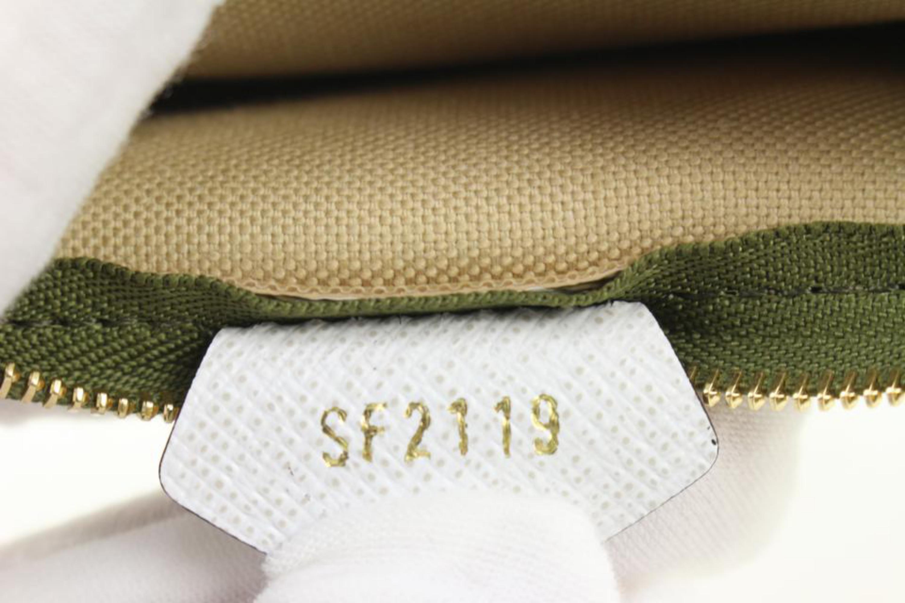  Louis Vuitton - Pochette à rabat géante avec monogramme beige, kaki, vert et beige Unisexe 