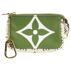 Louis Vuitton - Pochette à rabat géante avec monogramme beige, kaki, vert et beige