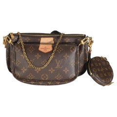 Khaki Monogrammiertes Segeltuch-Pochette-Accessoires von Louis Vuitton