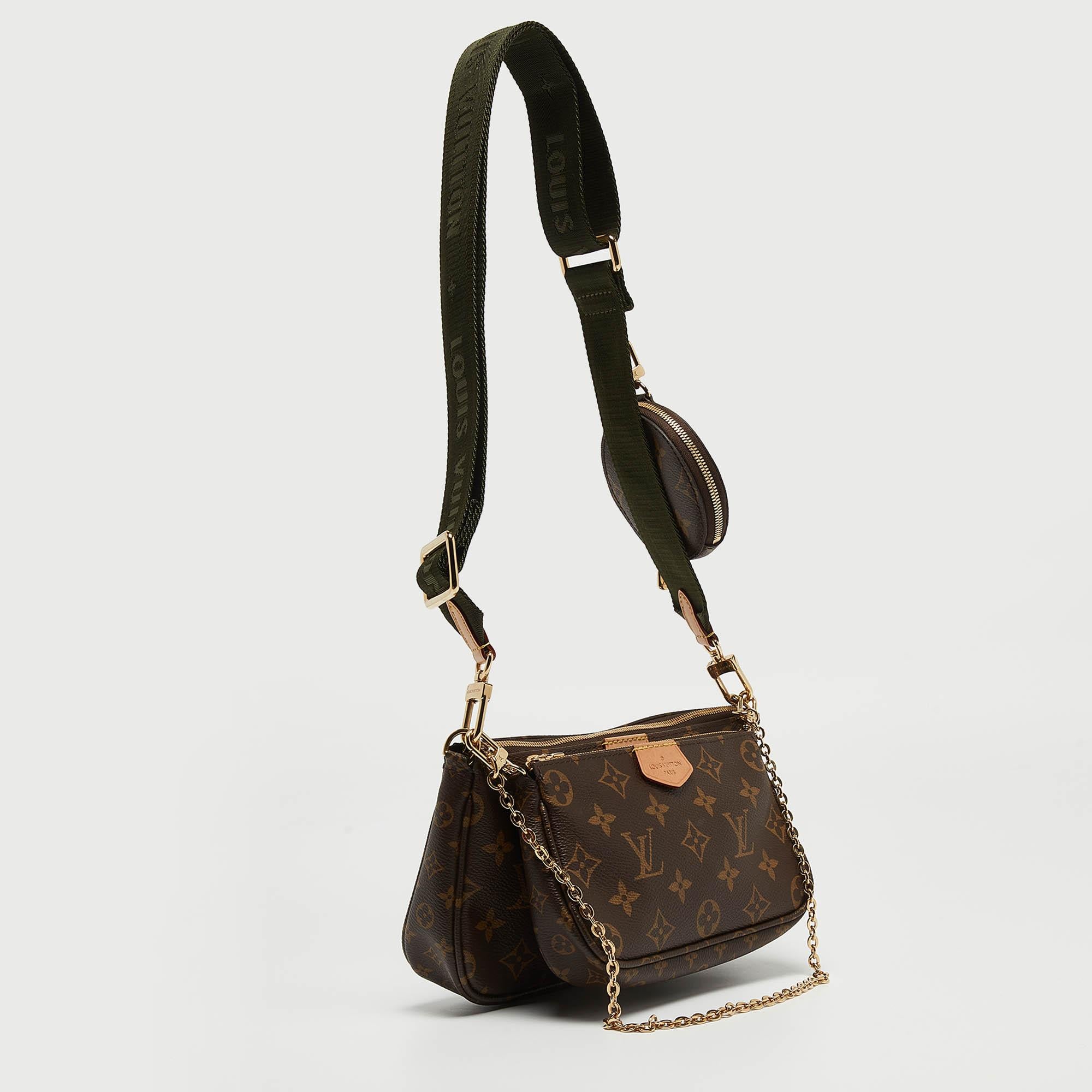 Louis Vuitton Khaki Monogram Canvas Multi-Pochette Accessories Bag In Good Condition In Dubai, Al Qouz 2