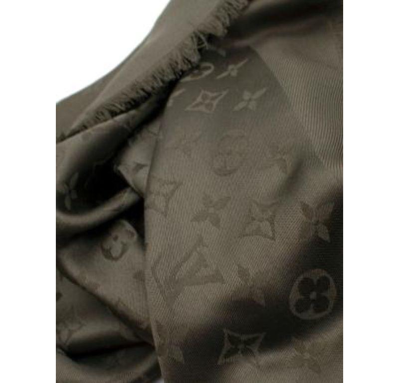 Louis Vuitton Khaki Monogram Jacquard Shawl For Sale 3