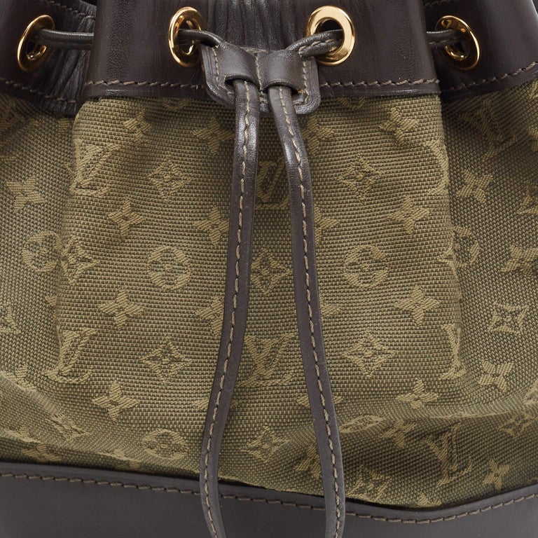 Louis Vuitton Khaki Monogram Mini Lin Canvas Noelie Bag For Sale at 1stDibs