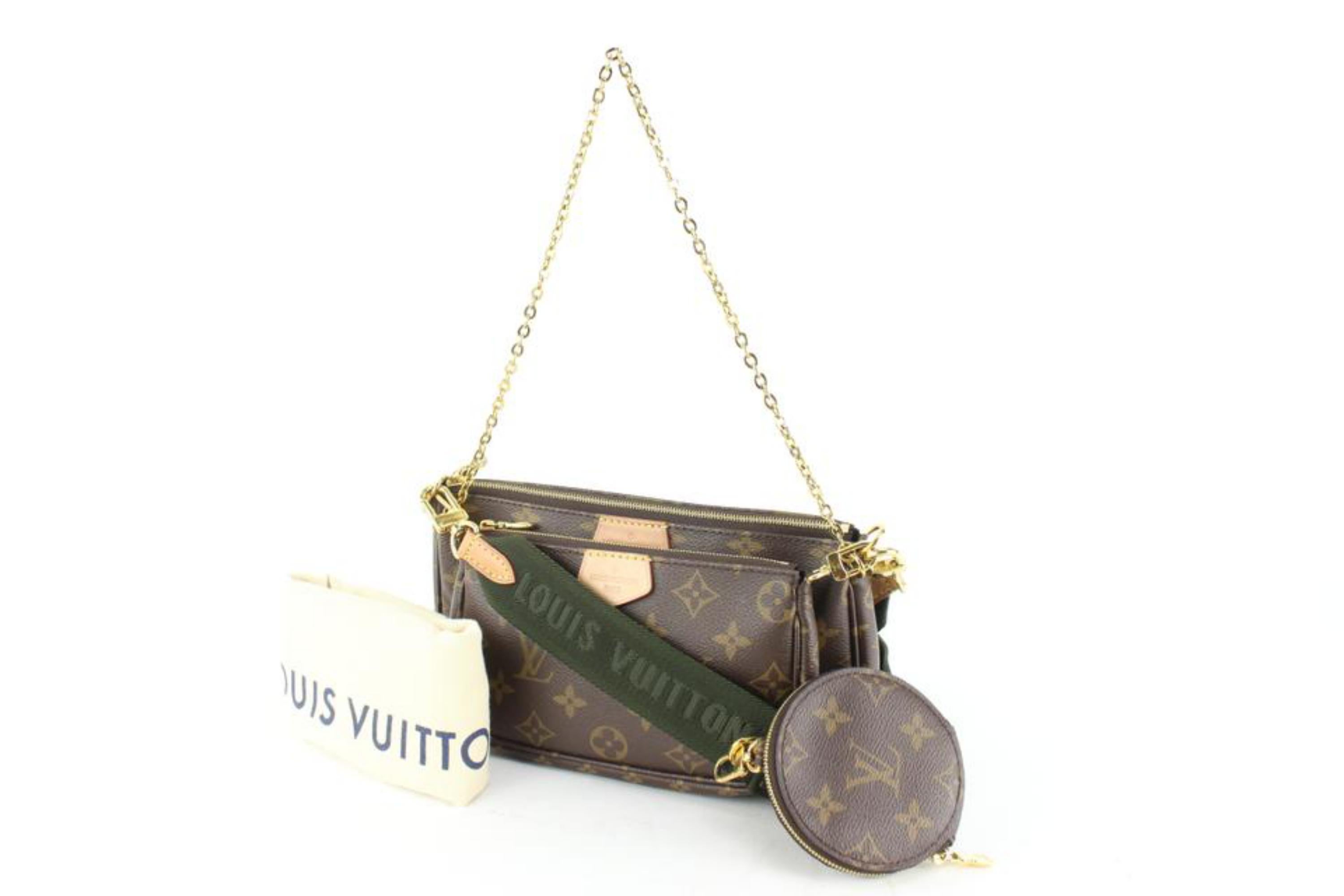 Louis Vuitton Khaki Monogram Multi Pochette Accessories 3 Way 62lz63s For Sale 5
