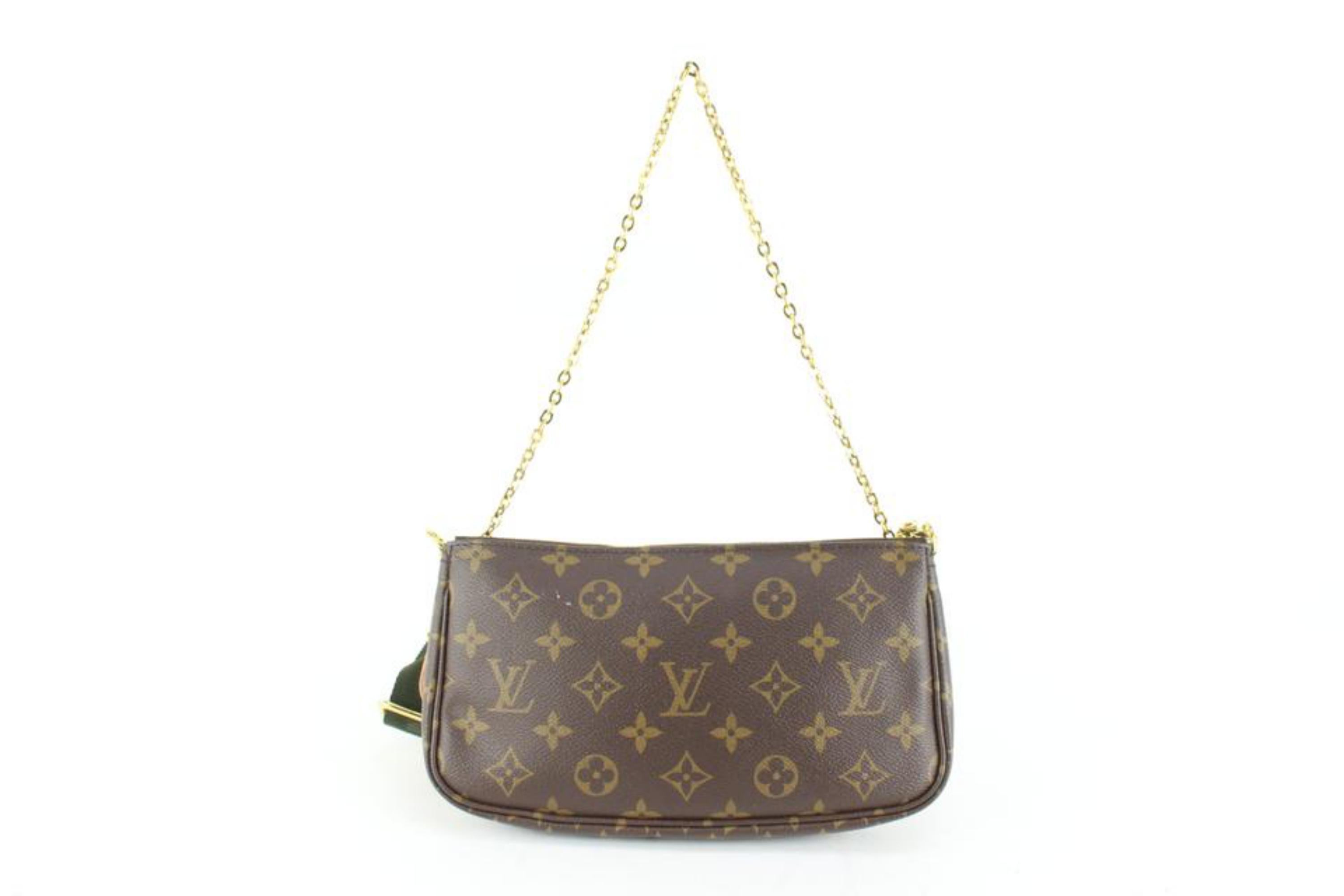 Women's Louis Vuitton Khaki Monogram Multi Pochette Accessories 3 Way 62lz63s For Sale