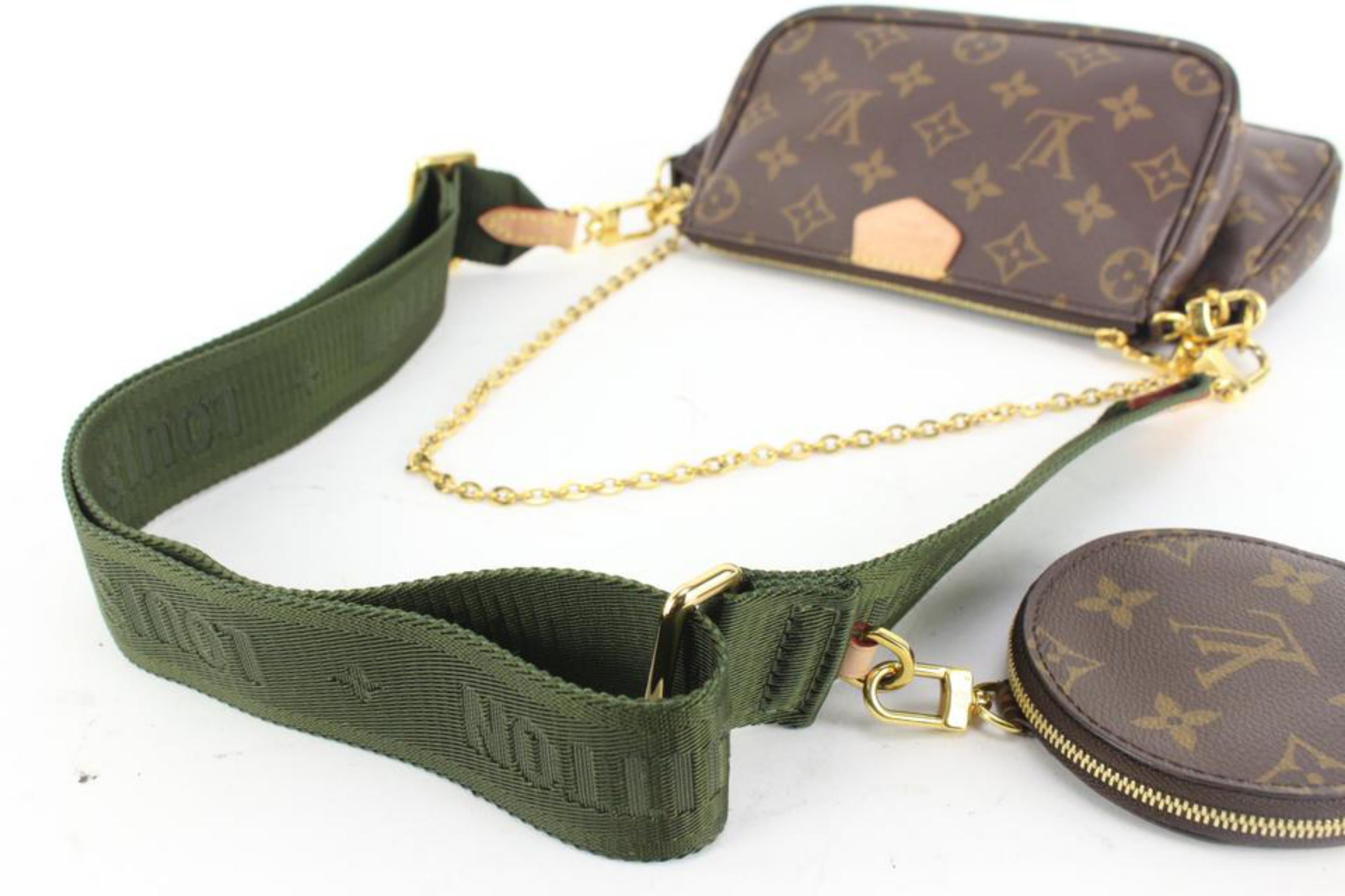Louis Vuitton Khaki Monogram Multi Pochette Accessories 3 Way 62lz63s For Sale 1