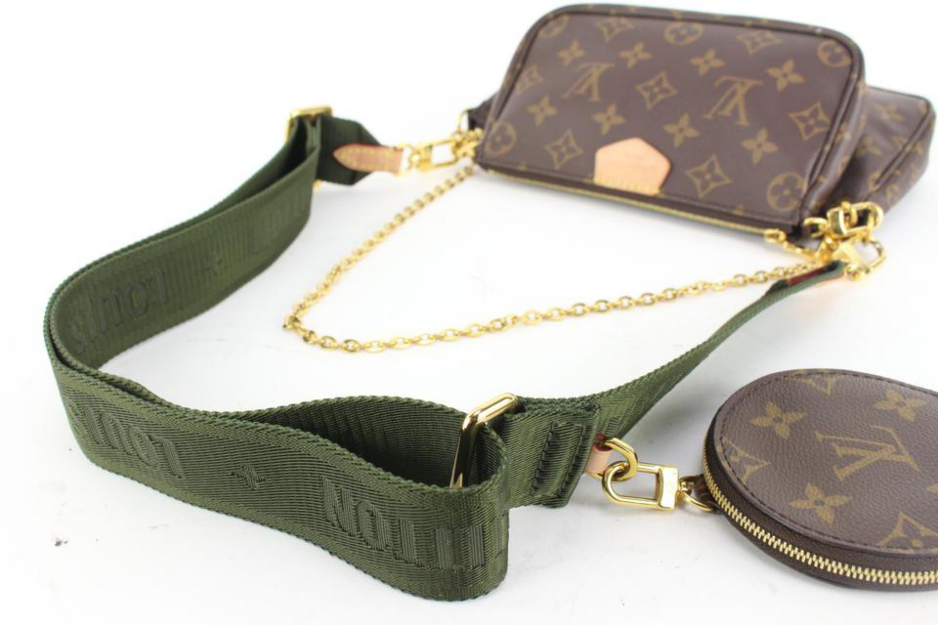 Louis Vuitton Khaki Monogram Multi Pochette Accessoires 3 Way 62lz63s en vente 2