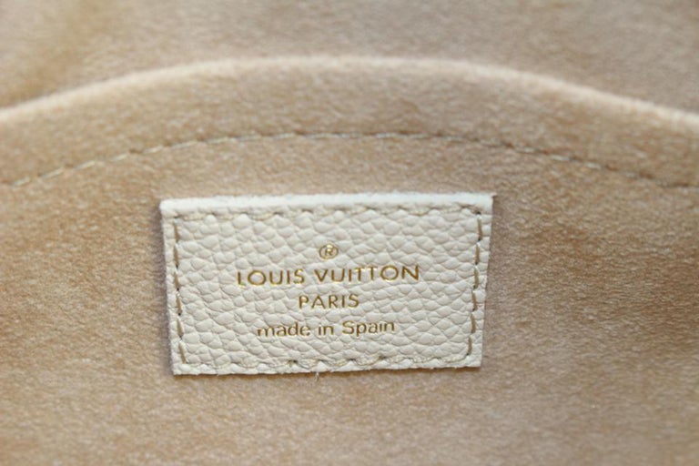 Louis Vuitton Khaki x Beige Leather Monogram Empreinte Speedy 20 with Strap 46lk27