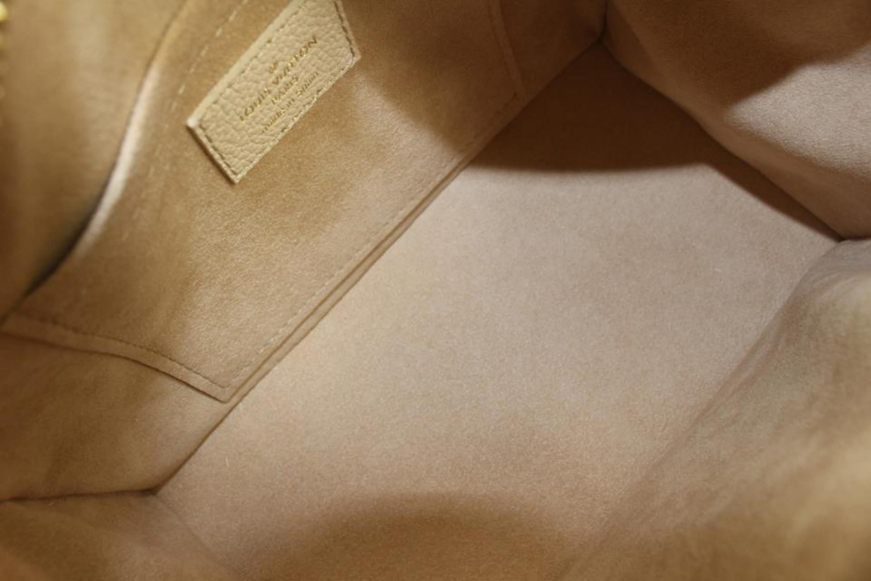 Louis Vuitton Sac Empreinte Speedy 20 en cuir beige et kaki avec monogramme et 46lk27 en vente 2