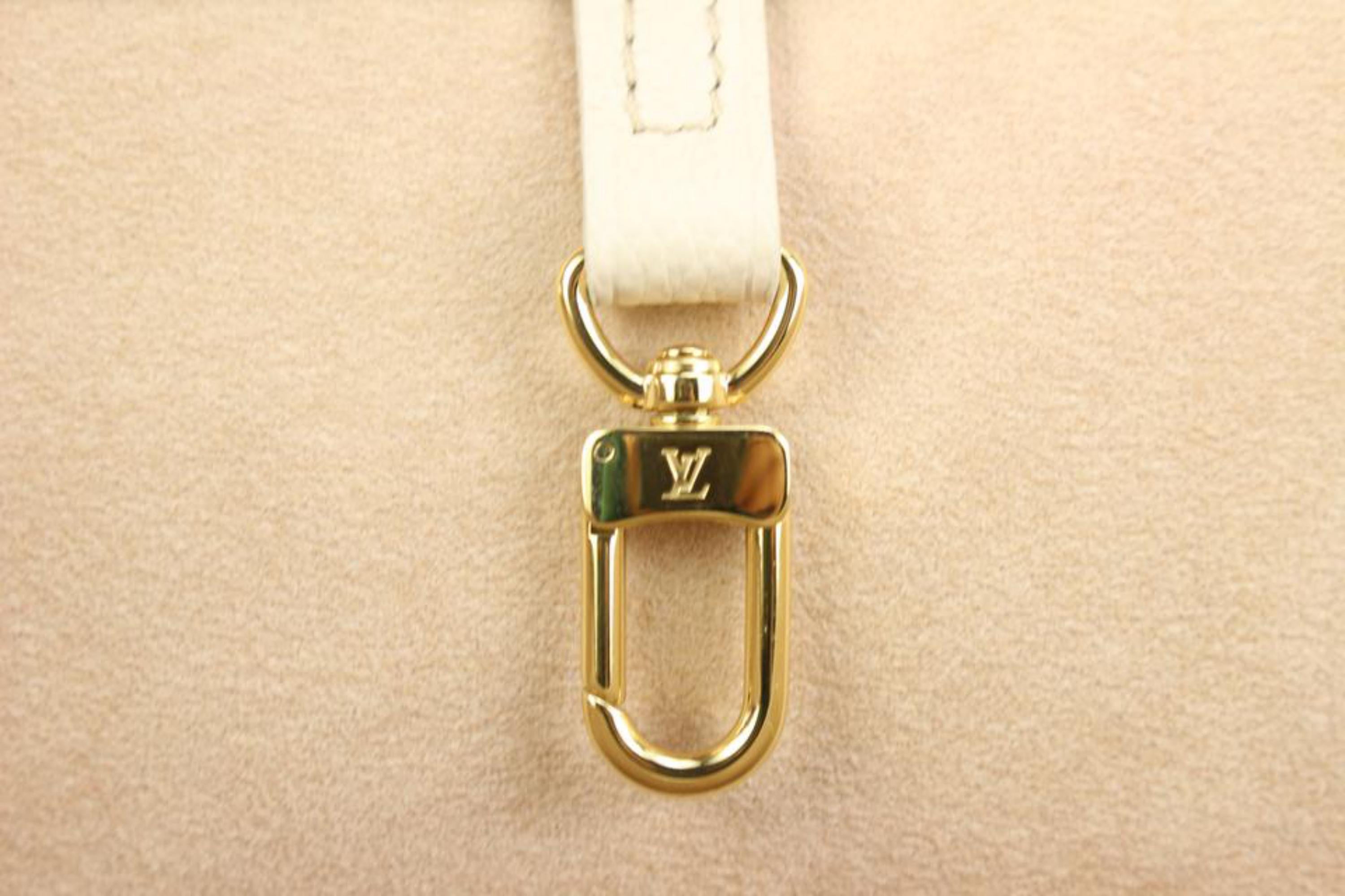 Louis Vuitton Khaki x Beige Monogram Leather Empreinte Neverfull MM Tote 46lk31 4