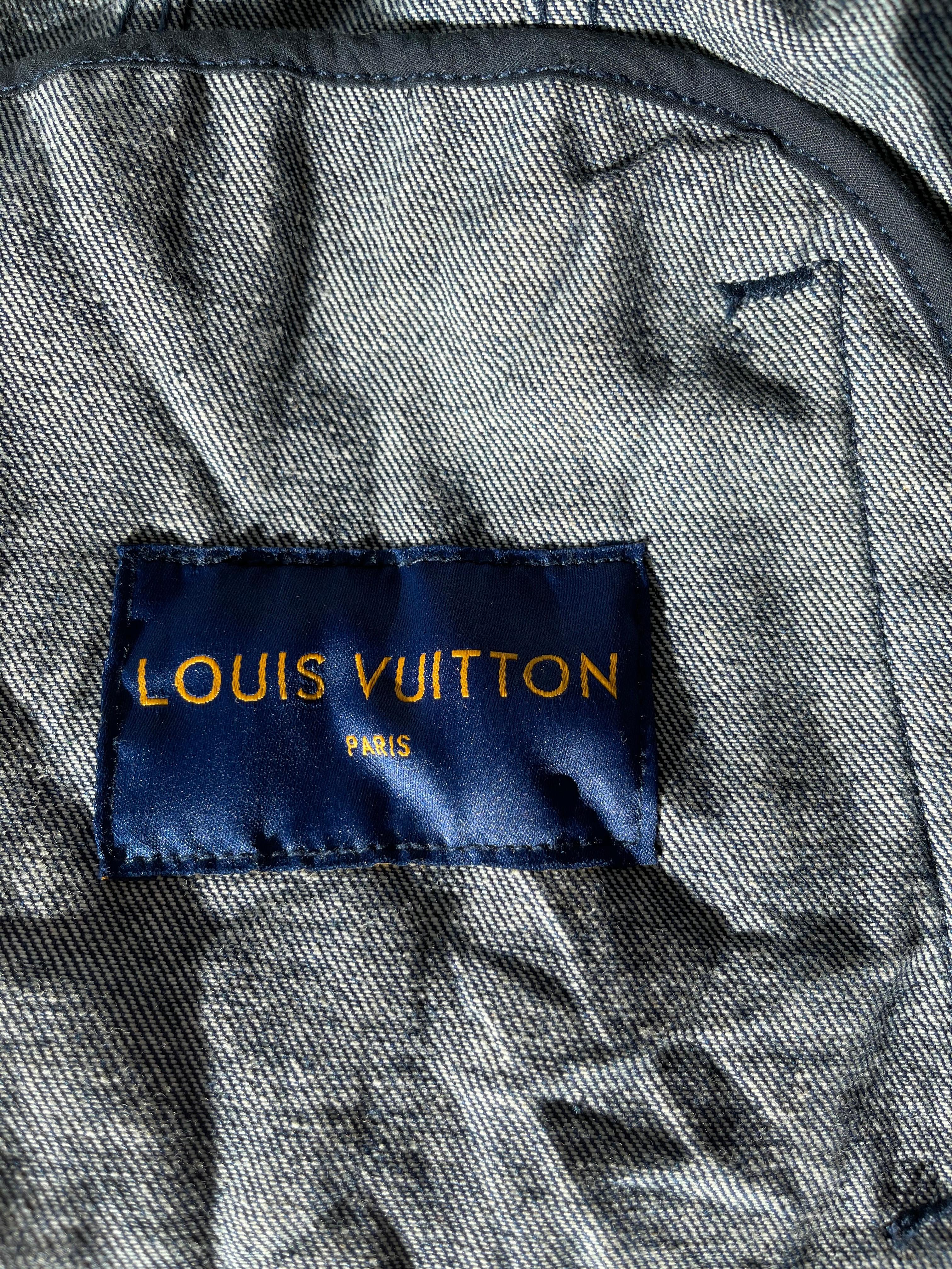 Louis Vuitton Kim Jones Monogram Denim Jacket (Large) In Excellent Condition In Montreal, Quebec