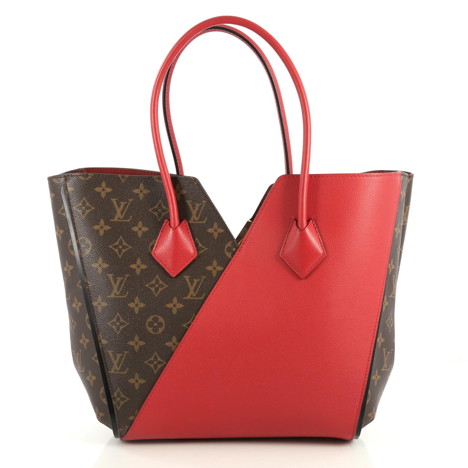 Brown Louis Vuitton Kimono Handbag Monogram Canvas and Leather MM