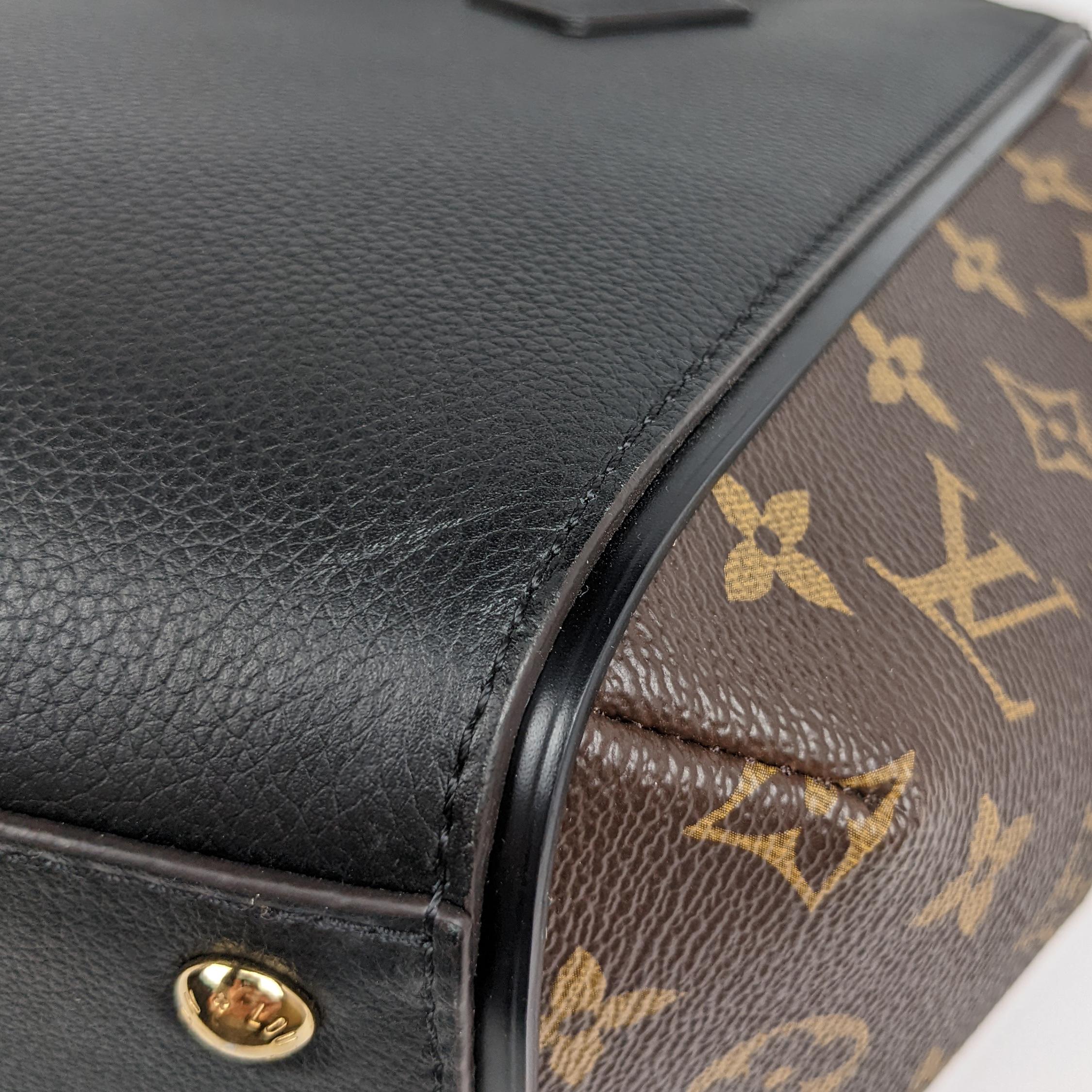 Louis Vuitton Kimono Handbag Pm Black Brown Monogram Canvas and Leather Satchel 2