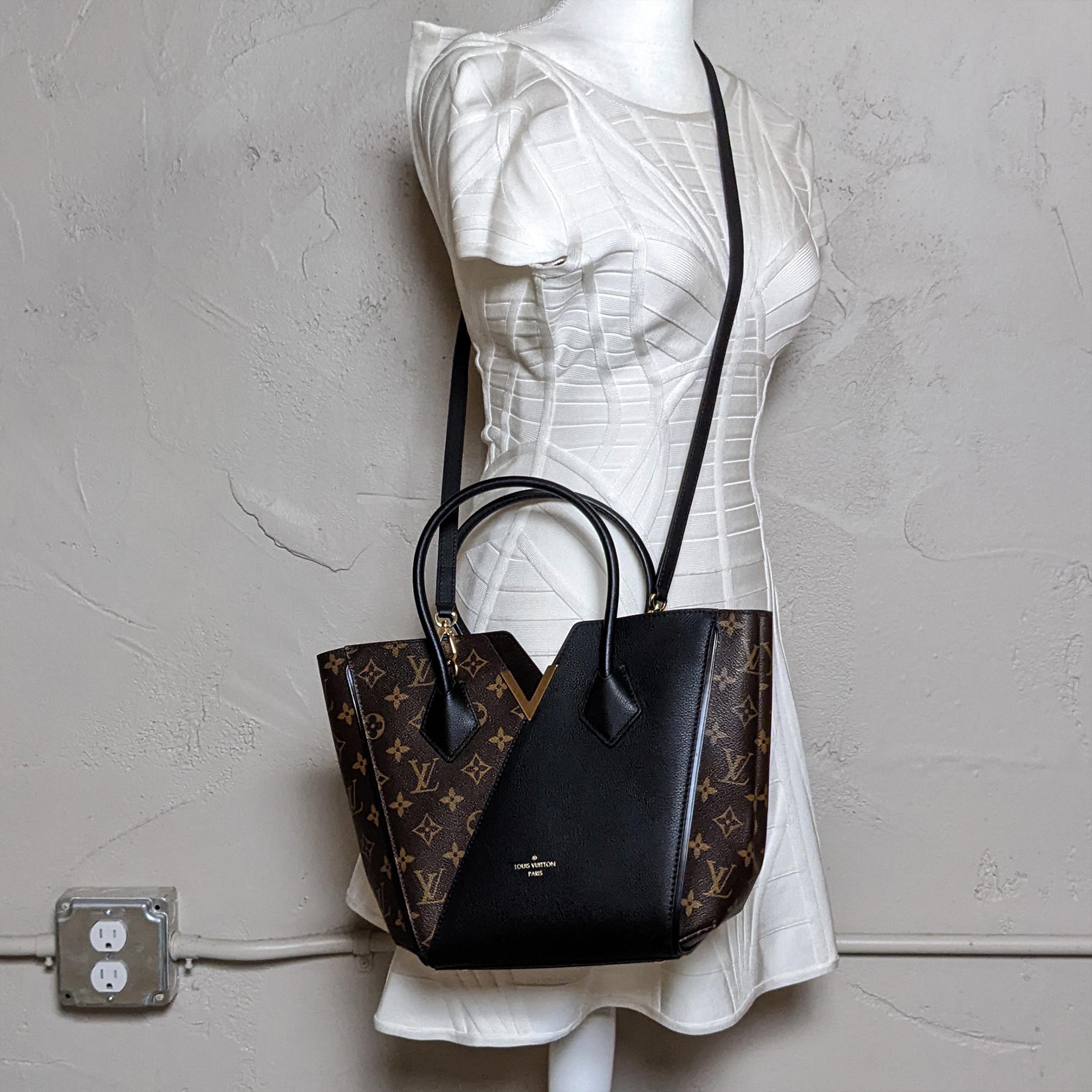Louis Vuitton Kimono Handbag Pm Black Brown Monogram Canvas and Leather Satchel 5