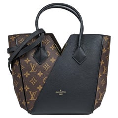 Louis Vuitton Kimono Handbag Pm Black Brown Monogram Canvas and Leather Satchel