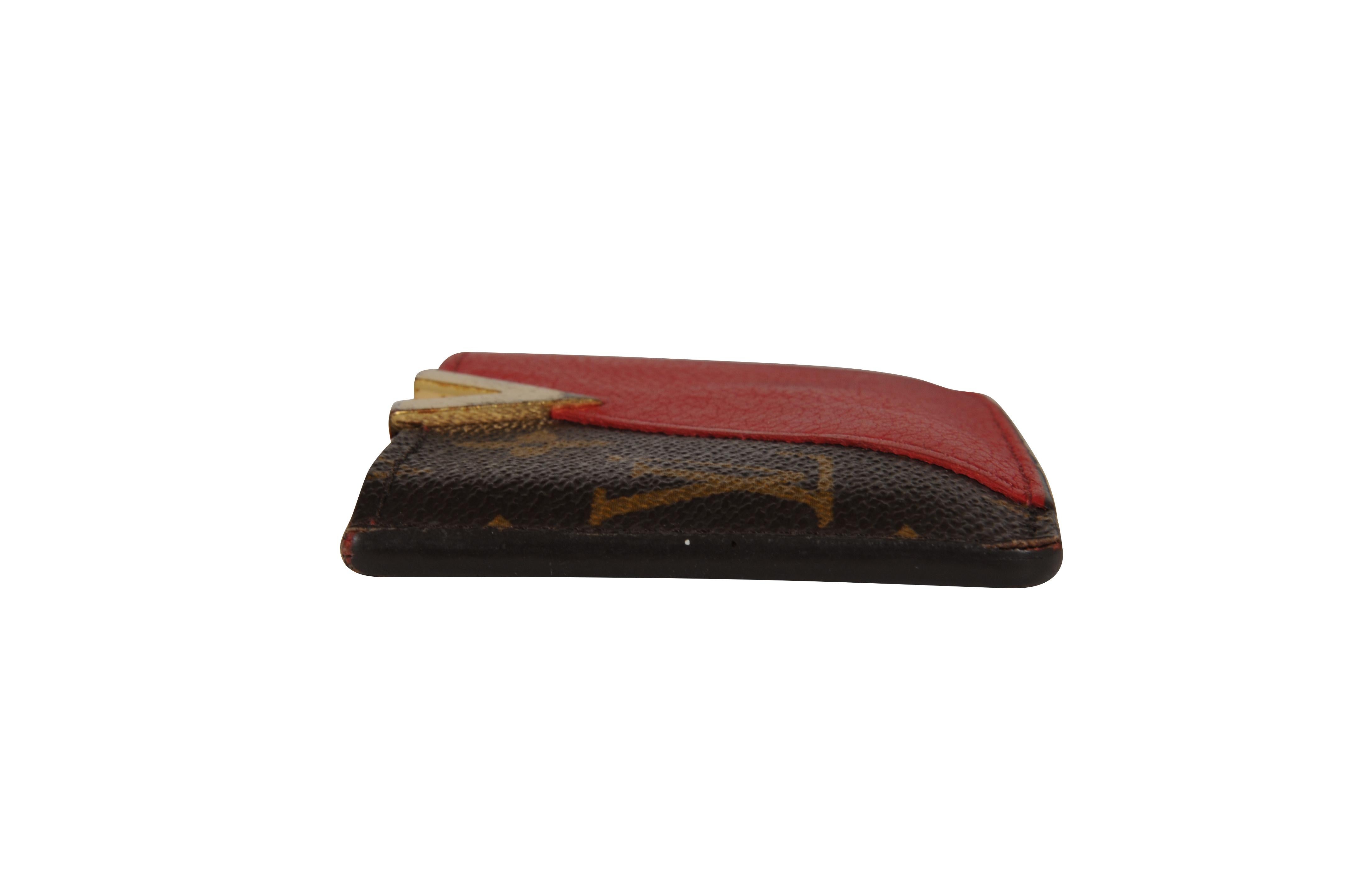 Rosso Louis Vuitton Kimono Tote Portacarte Cherry Red Brown LV Logo Monogram Viaggio in vendita